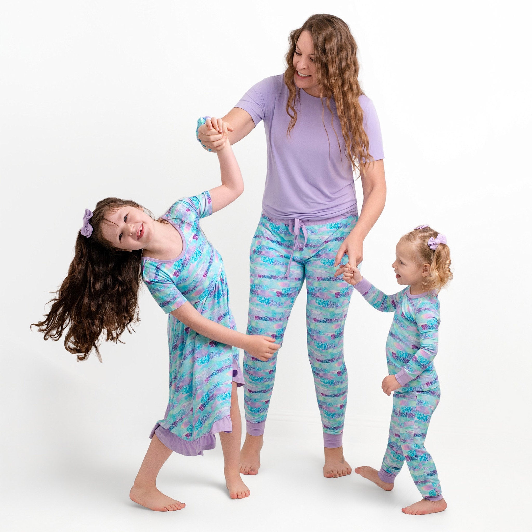 Mermaid Glitter | Two-piece Bamboo Long Sleeve Toddler & Kids Pajamas