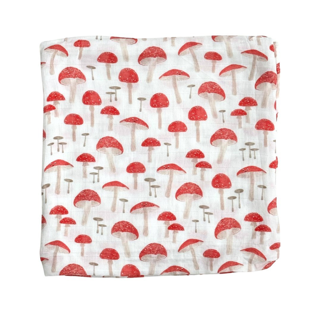 Bamboo Muslin Swaddle Blanket In Busy Bees