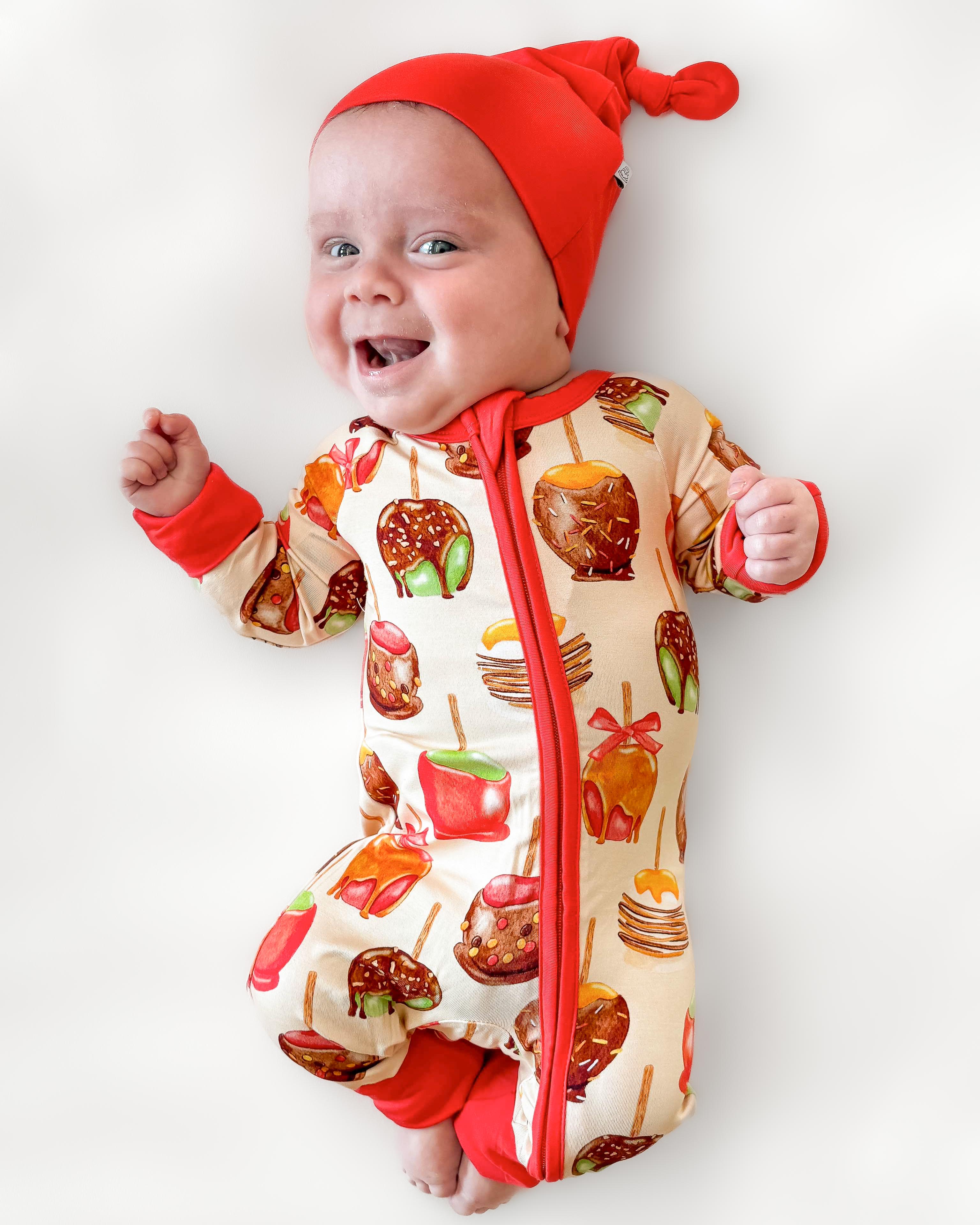 Candy Apples | Convertible Bamboo Zipper Baby Pajamas