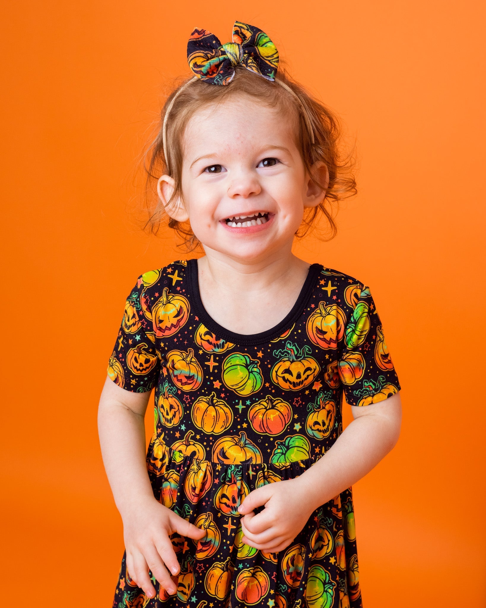 Halloween | Spooky Pumpkins | Baby Girl Nylon Bow