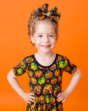 Halloween | Spooky Pumpkins | Toddler Girl Nylon Bow