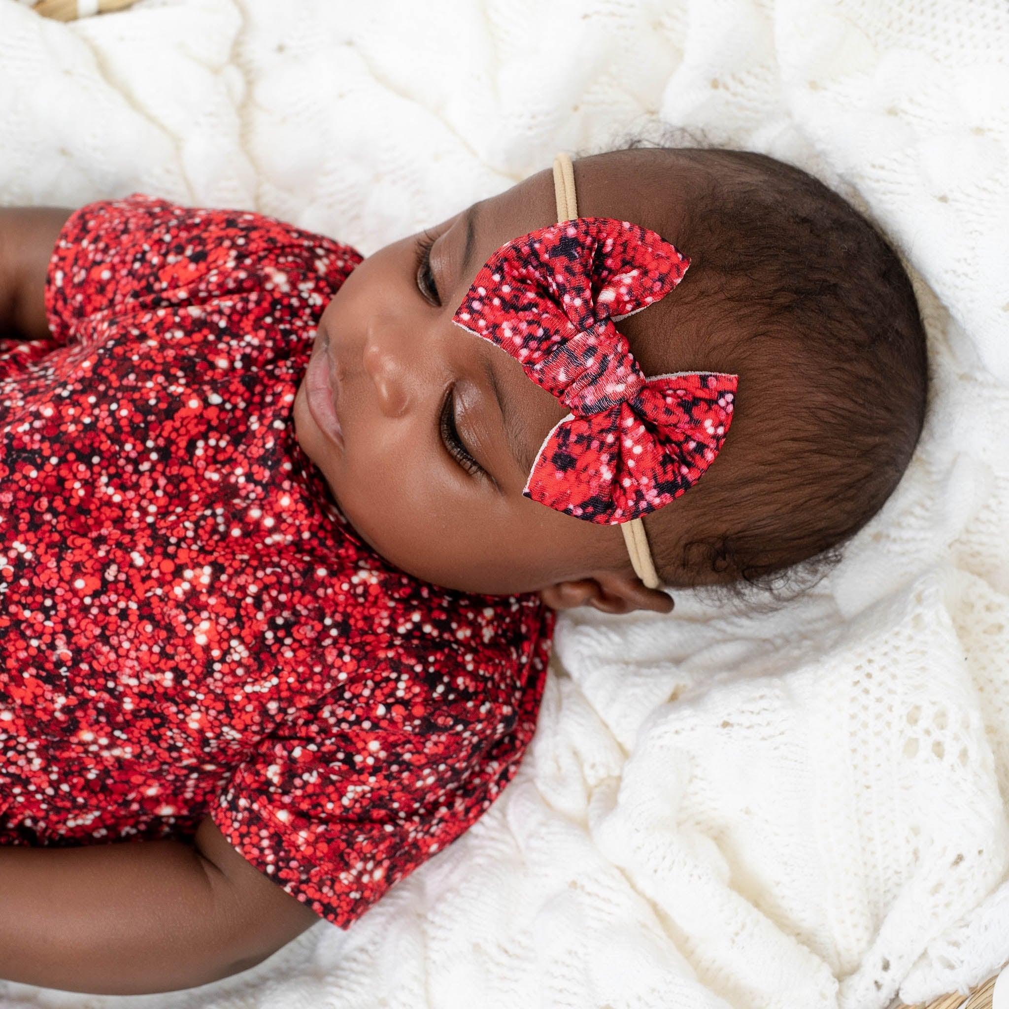 Ruby Shimmer | Baby Girl Nylon Bow