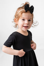 Black | Baby Girl Nylon Bow