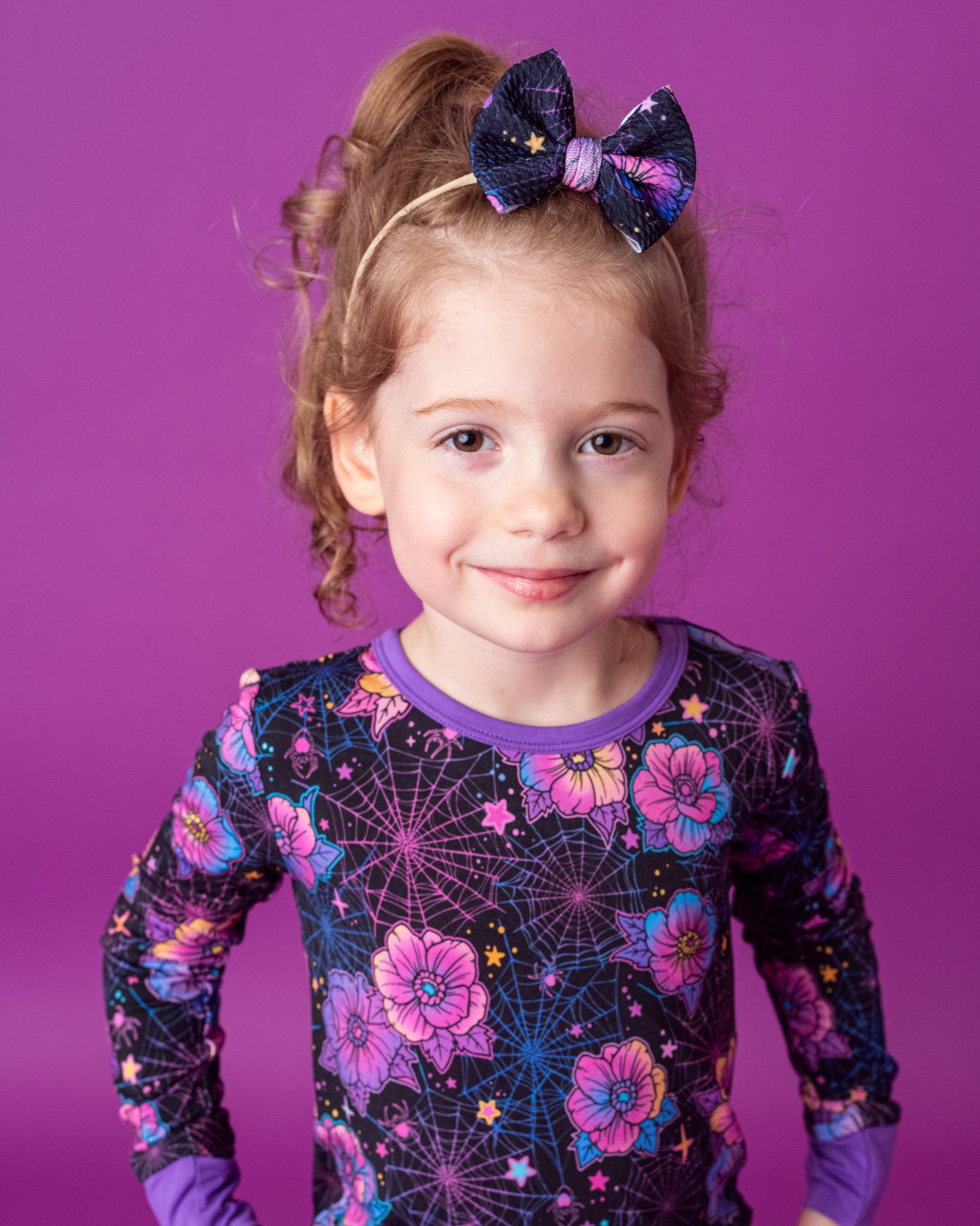 Halloween | Violet Webs | Baby Girl Nylon Bow