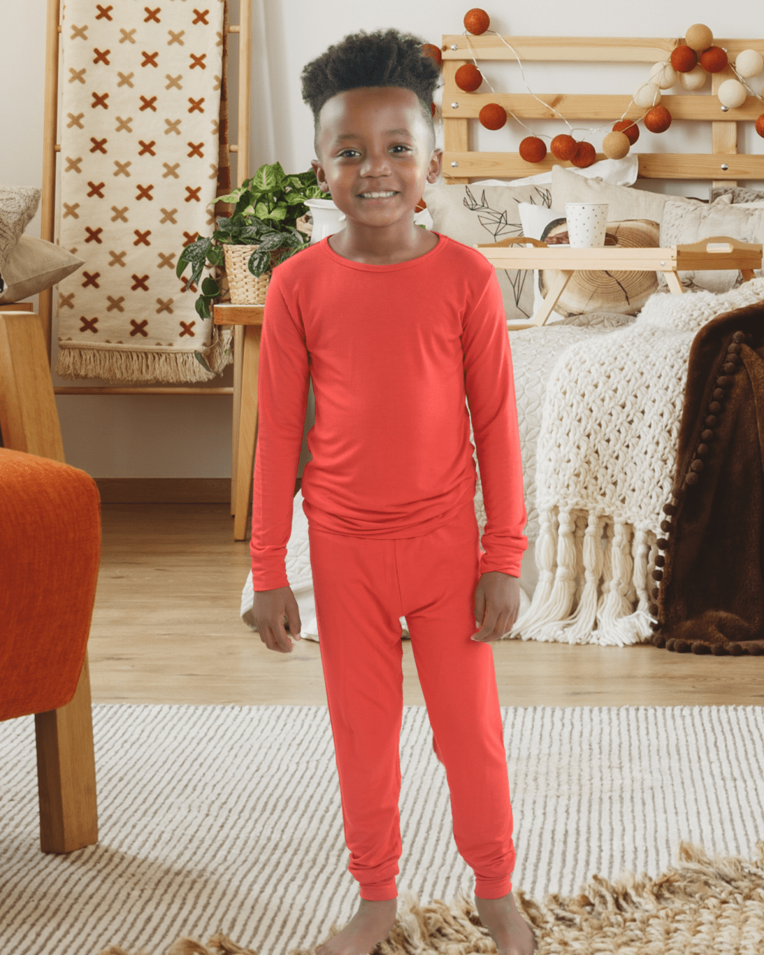 Red Bamboo Pajama Set