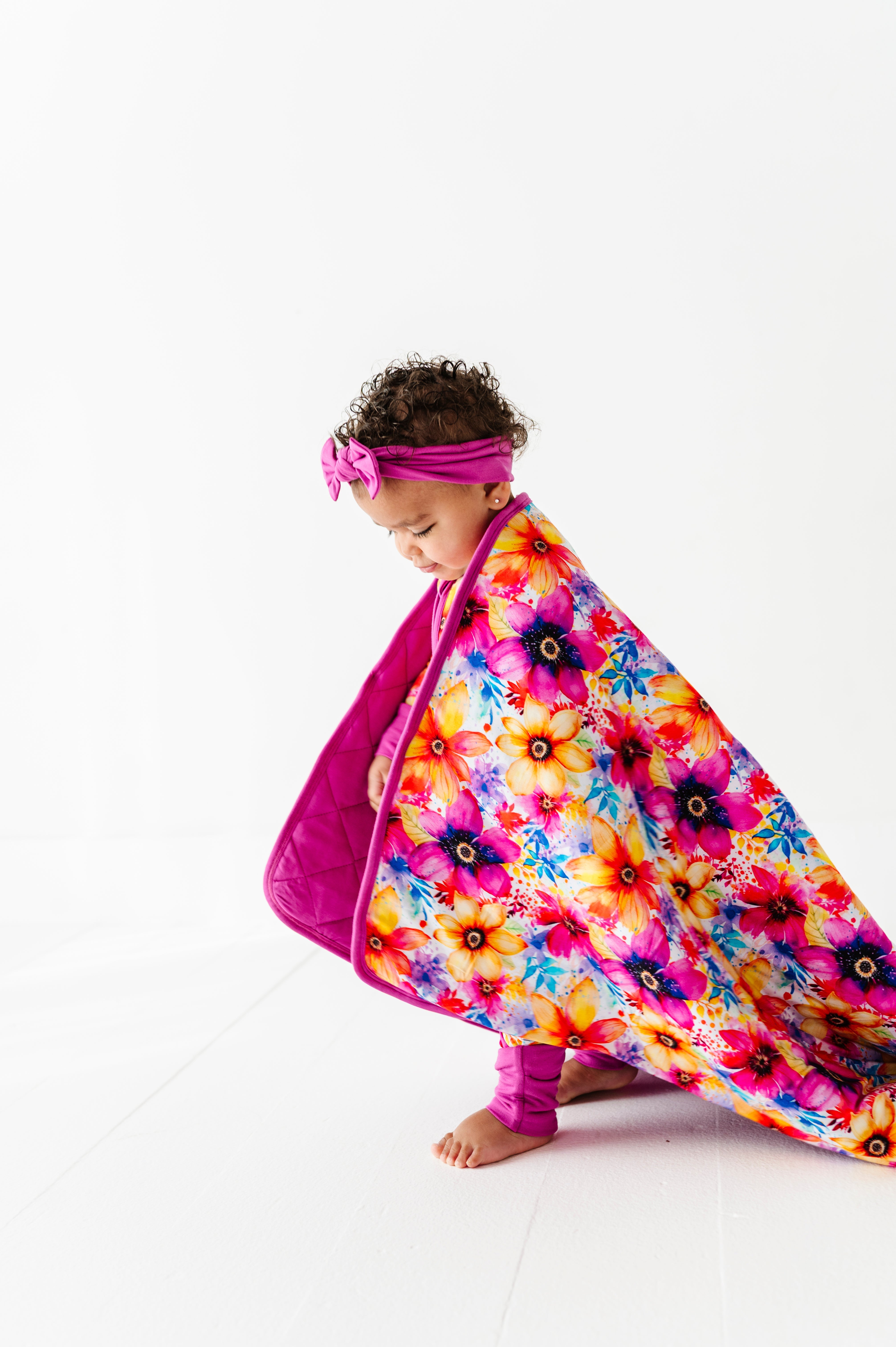 Painted Petals | Bamboo Quilted Mini Baby Blanket