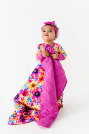 Painted Petals | Bamboo Quilted Mini Baby Blanket