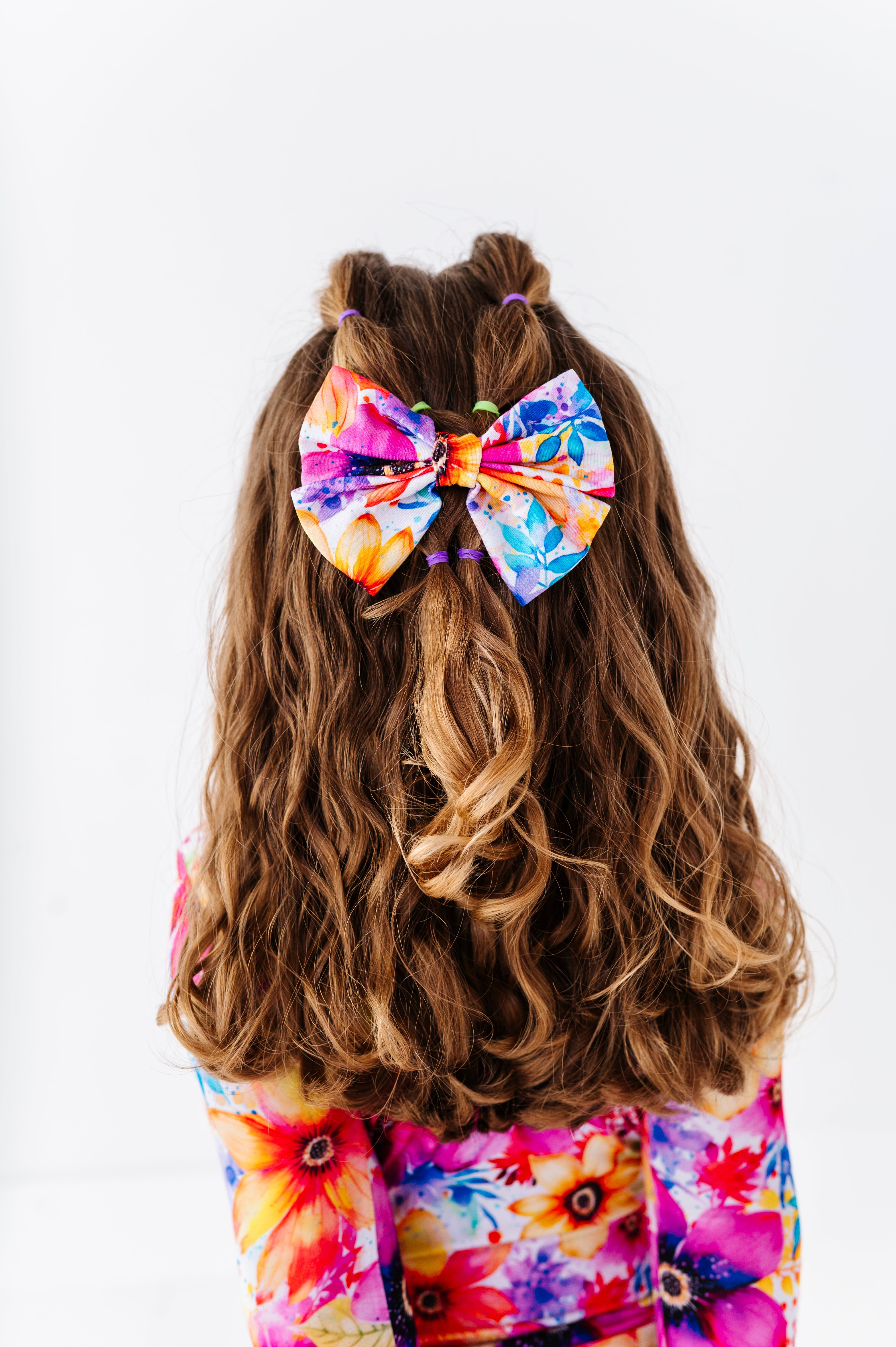 Painted Petals | Small Clip Bow