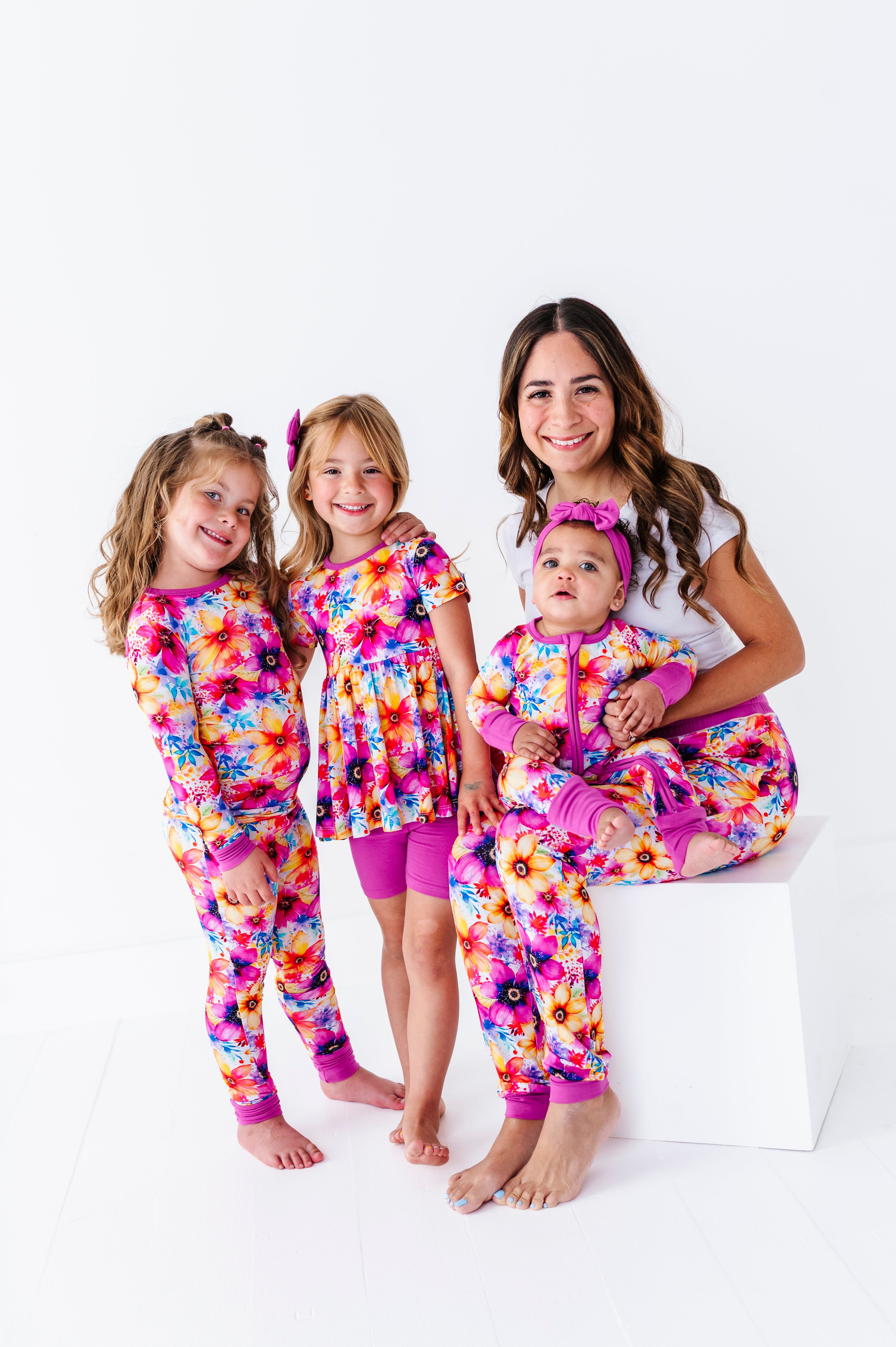 Painted Petals | Bamboo Peplum & Shorts Set