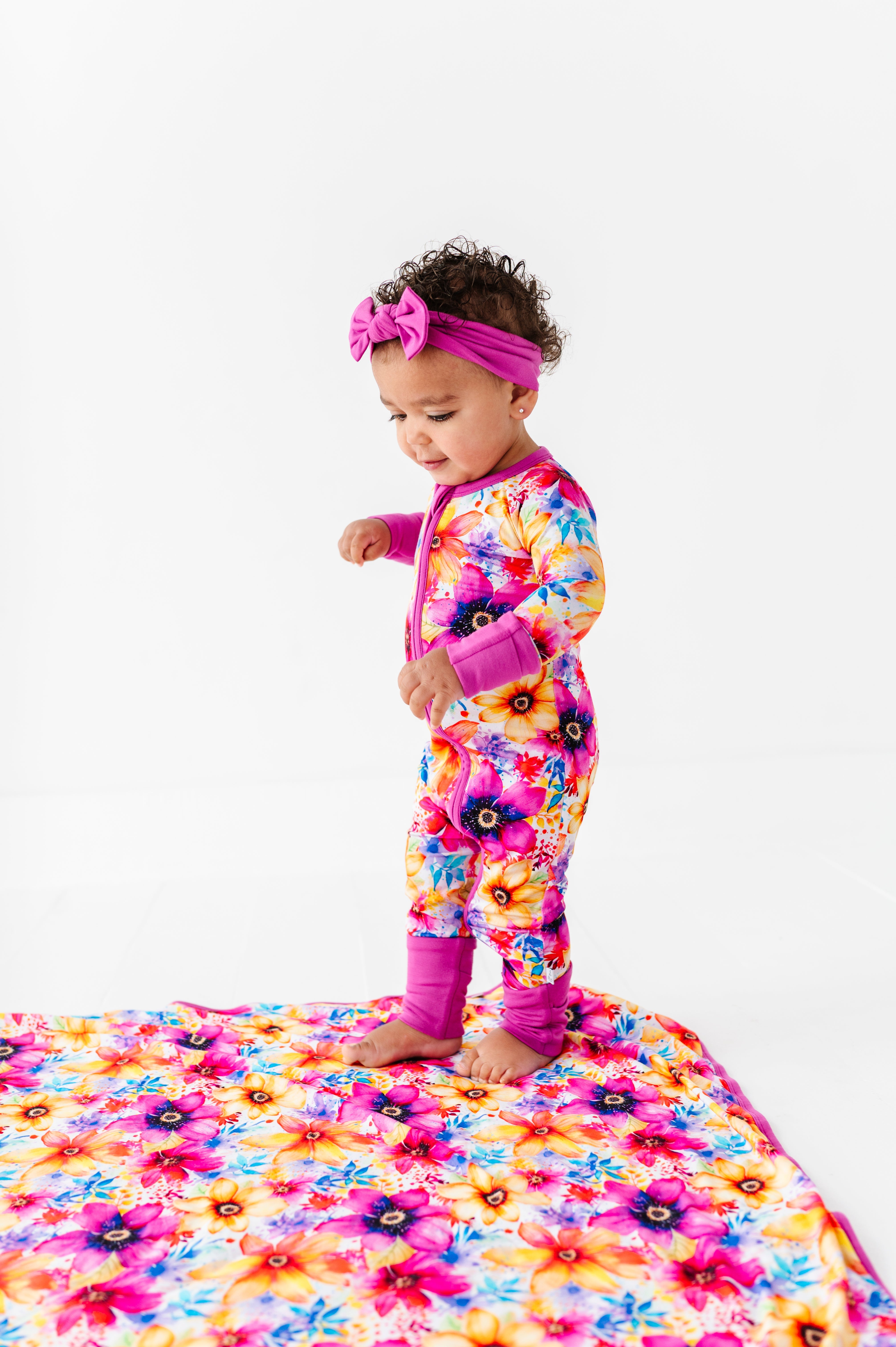Painted Petals | Bamboo Quilted Mini Baby Blanket