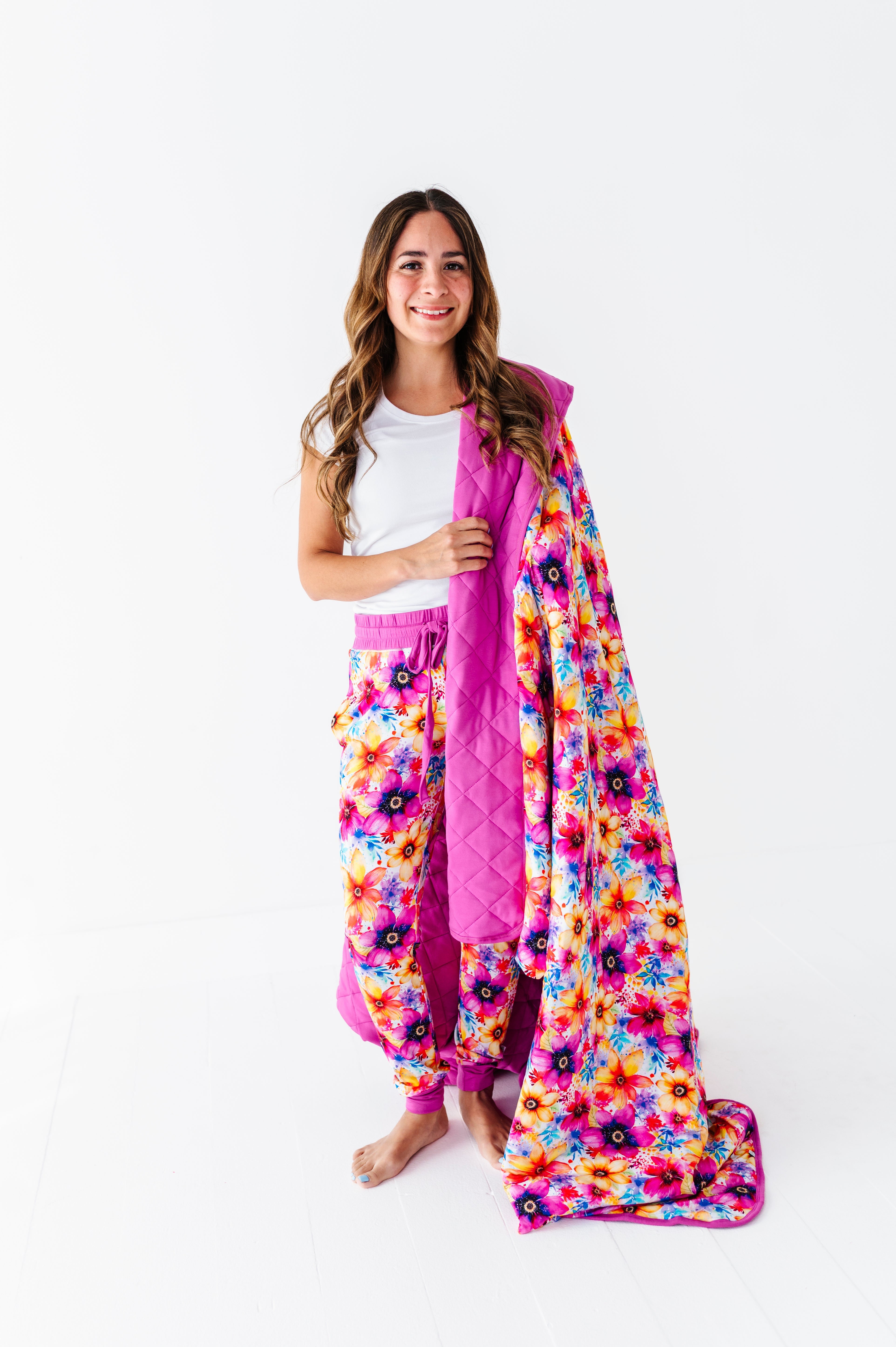 Painted Petals | Bamboo Quilted Adult Blanket