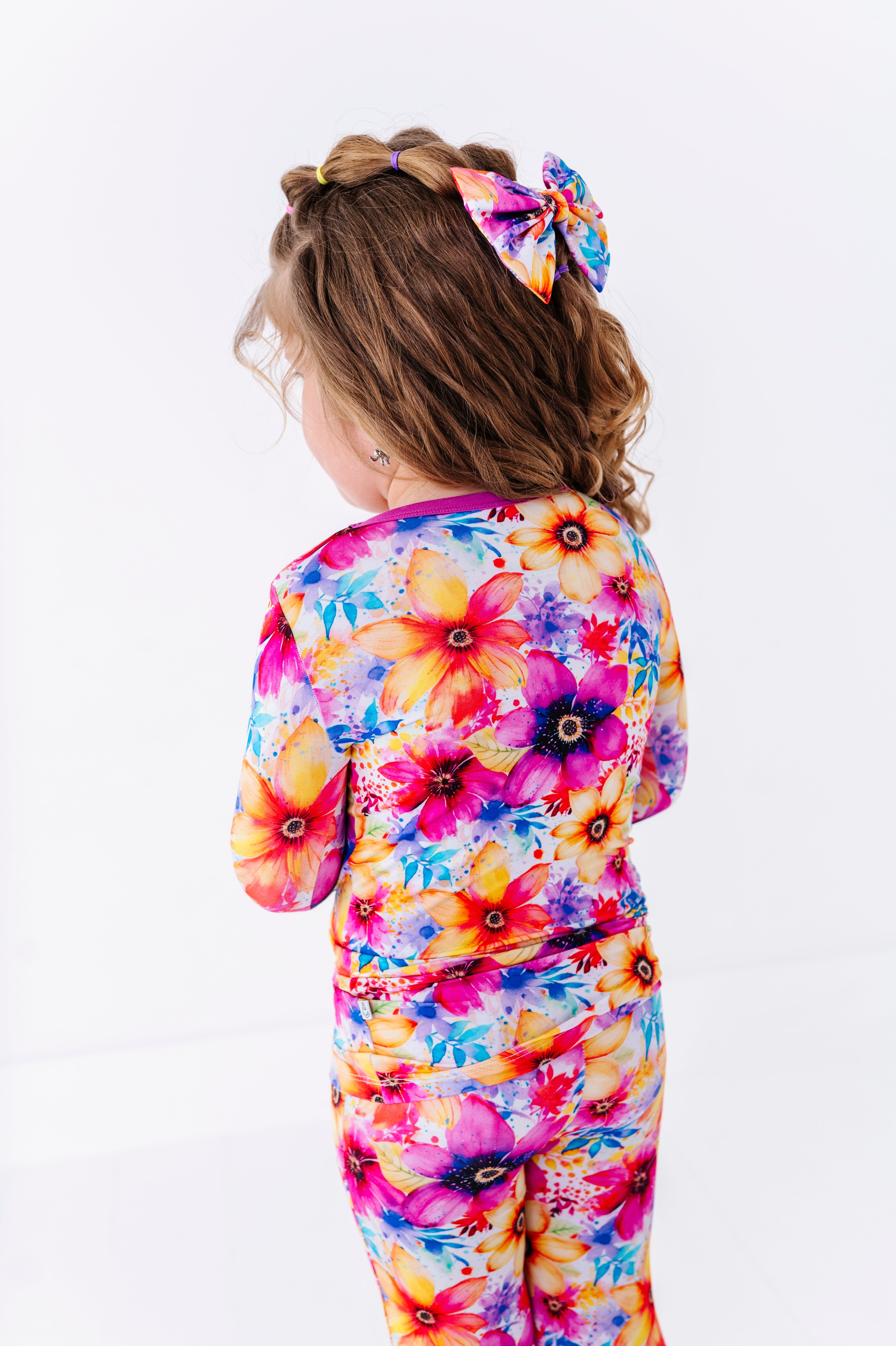 Painted Petals | Small Clip Bow