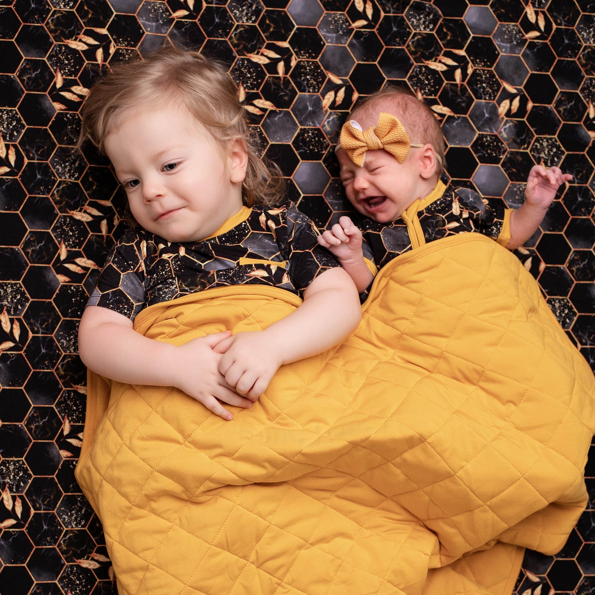 Midnight Honey | Mini Quilted Bamboo Baby Blanket