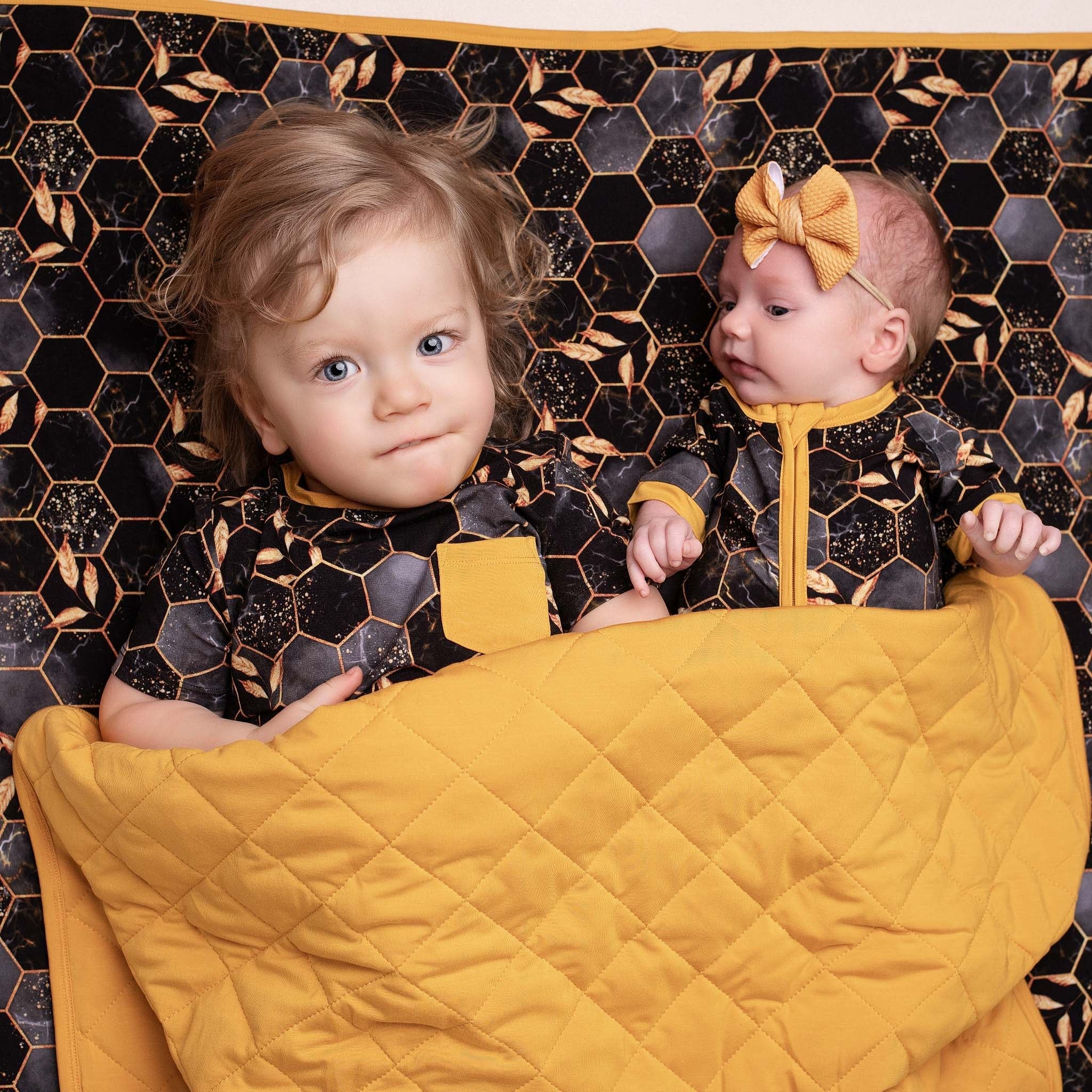 Midnight Honey | Mini Quilted Bamboo Baby Blanket