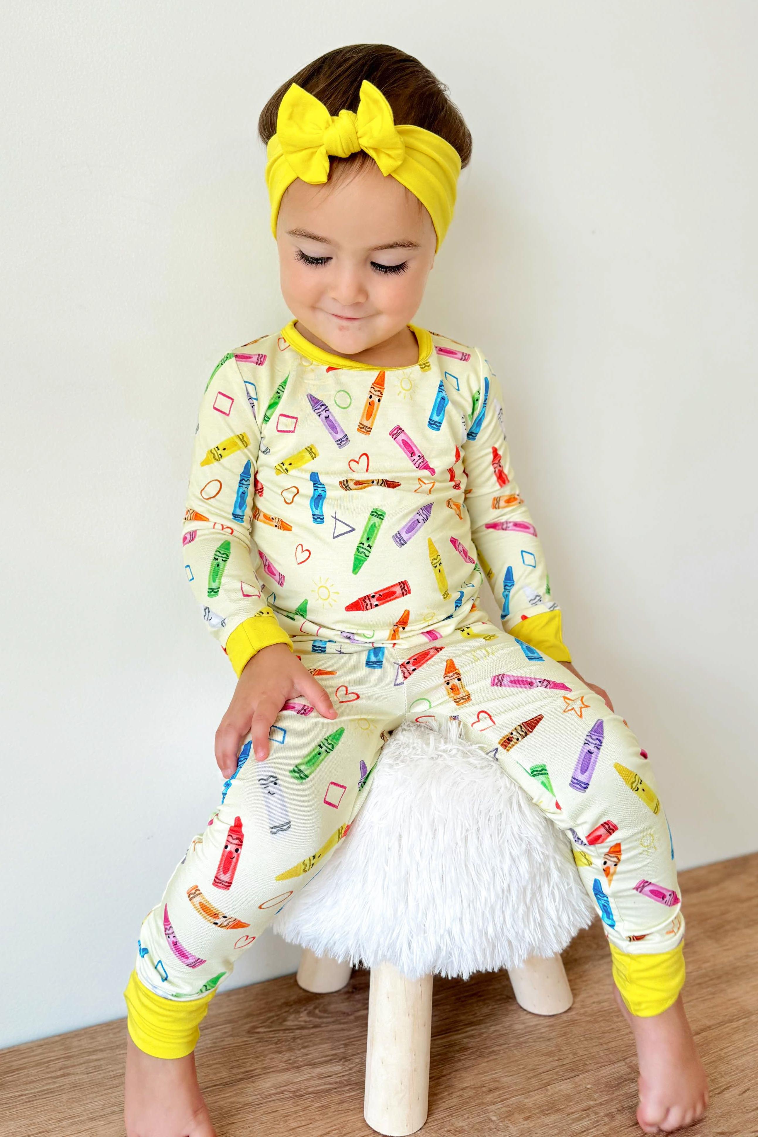 Crayon Crew | Two-piece Bamboo Long Sleeve Toddler & Kids Pajamas