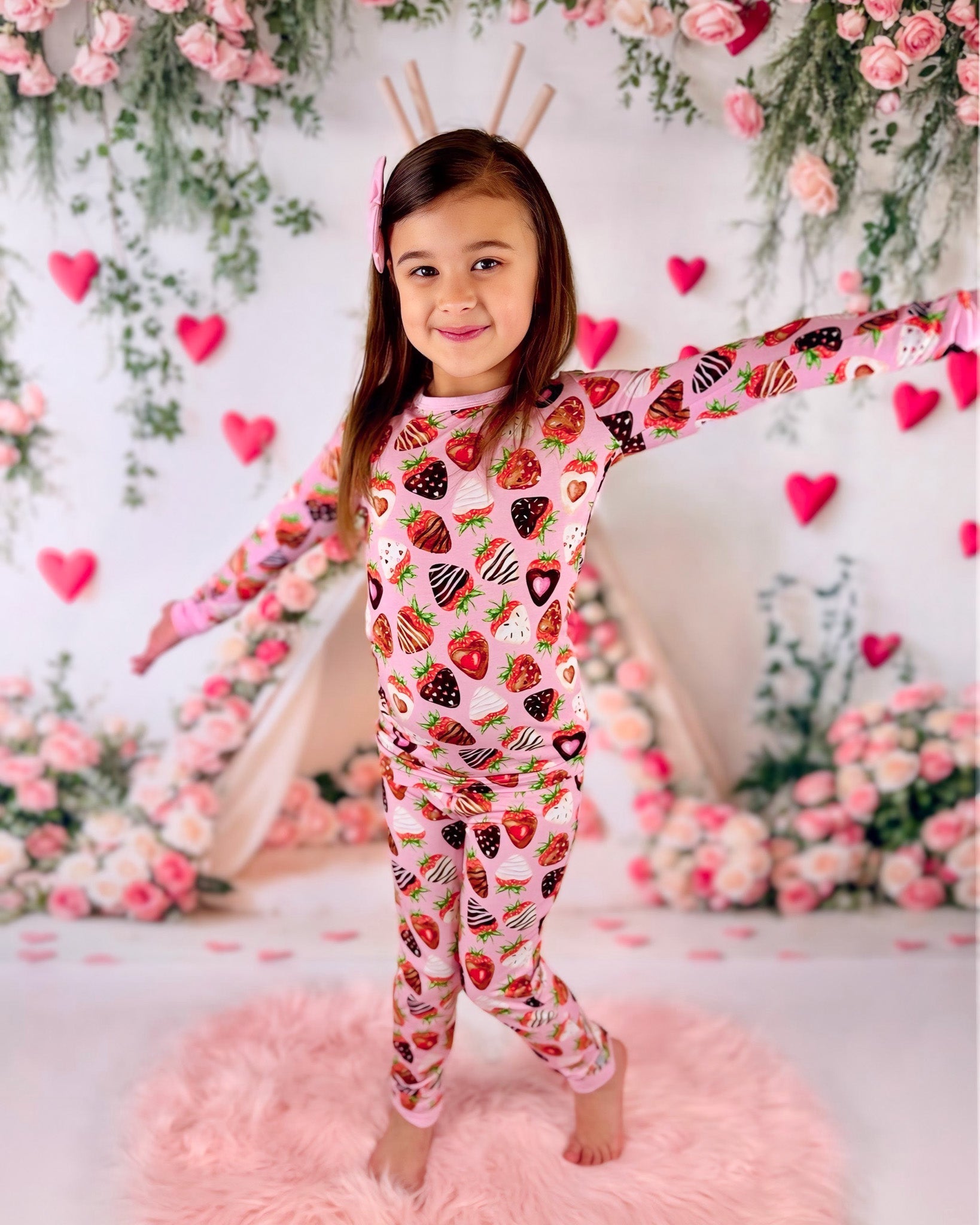 Sweet Strawberries | Bamboo Two-piece Pajamas