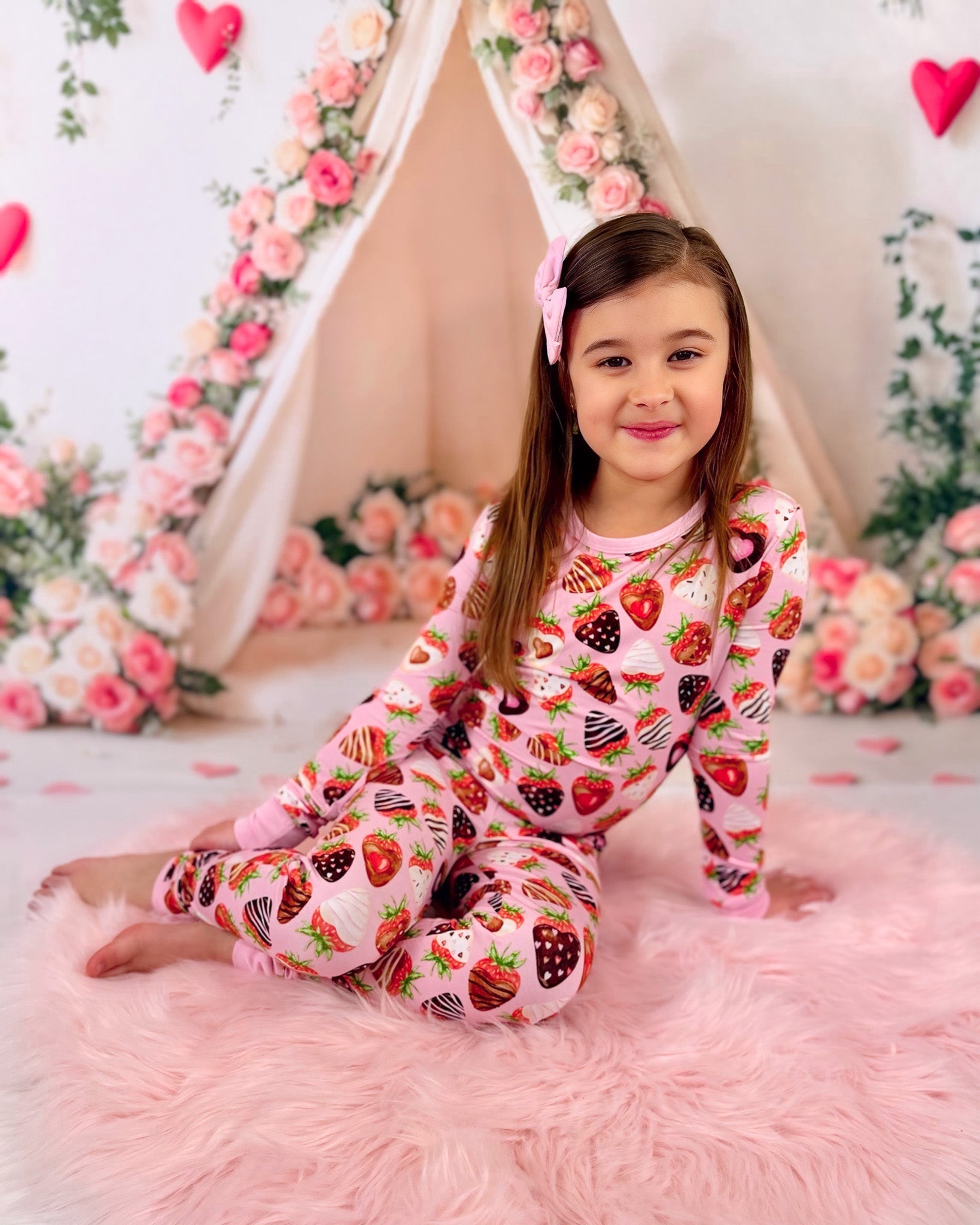 Sweet Strawberries | Bamboo Two-piece Pajamas