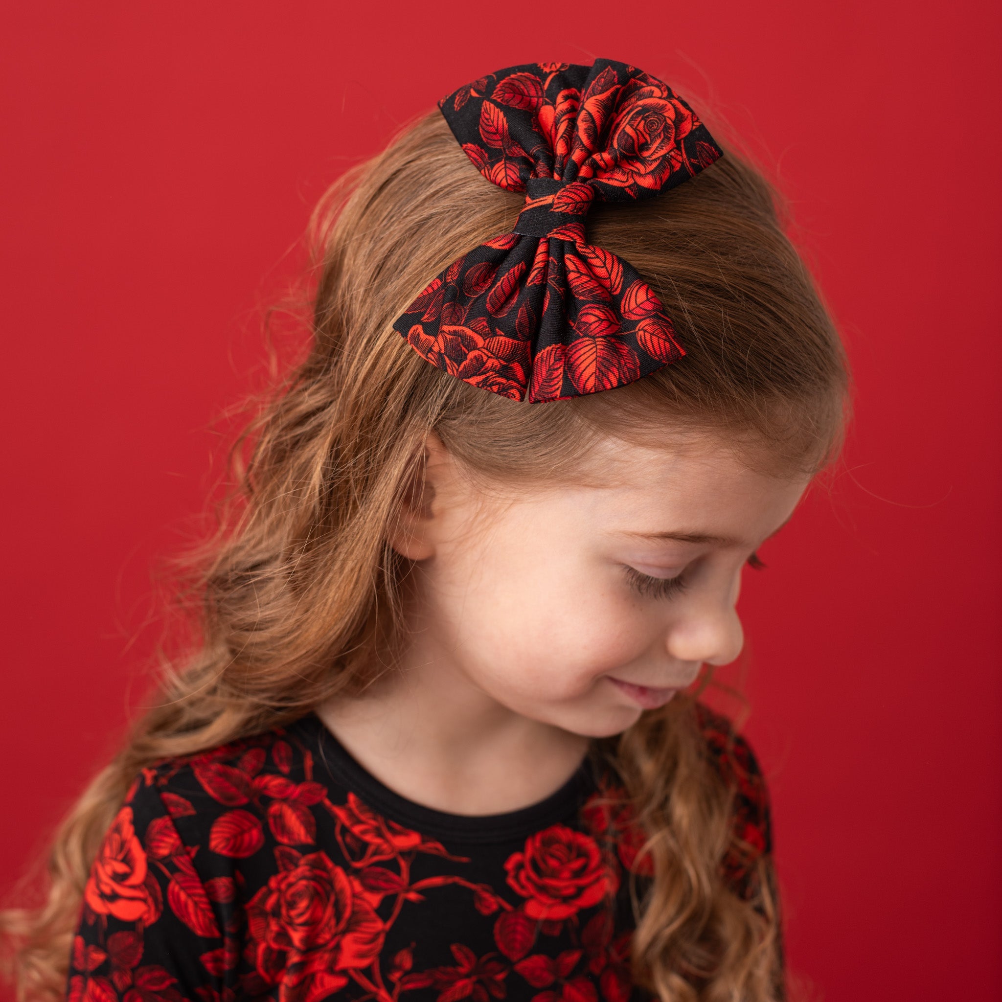 Midnight Roses | Large Clip Bow