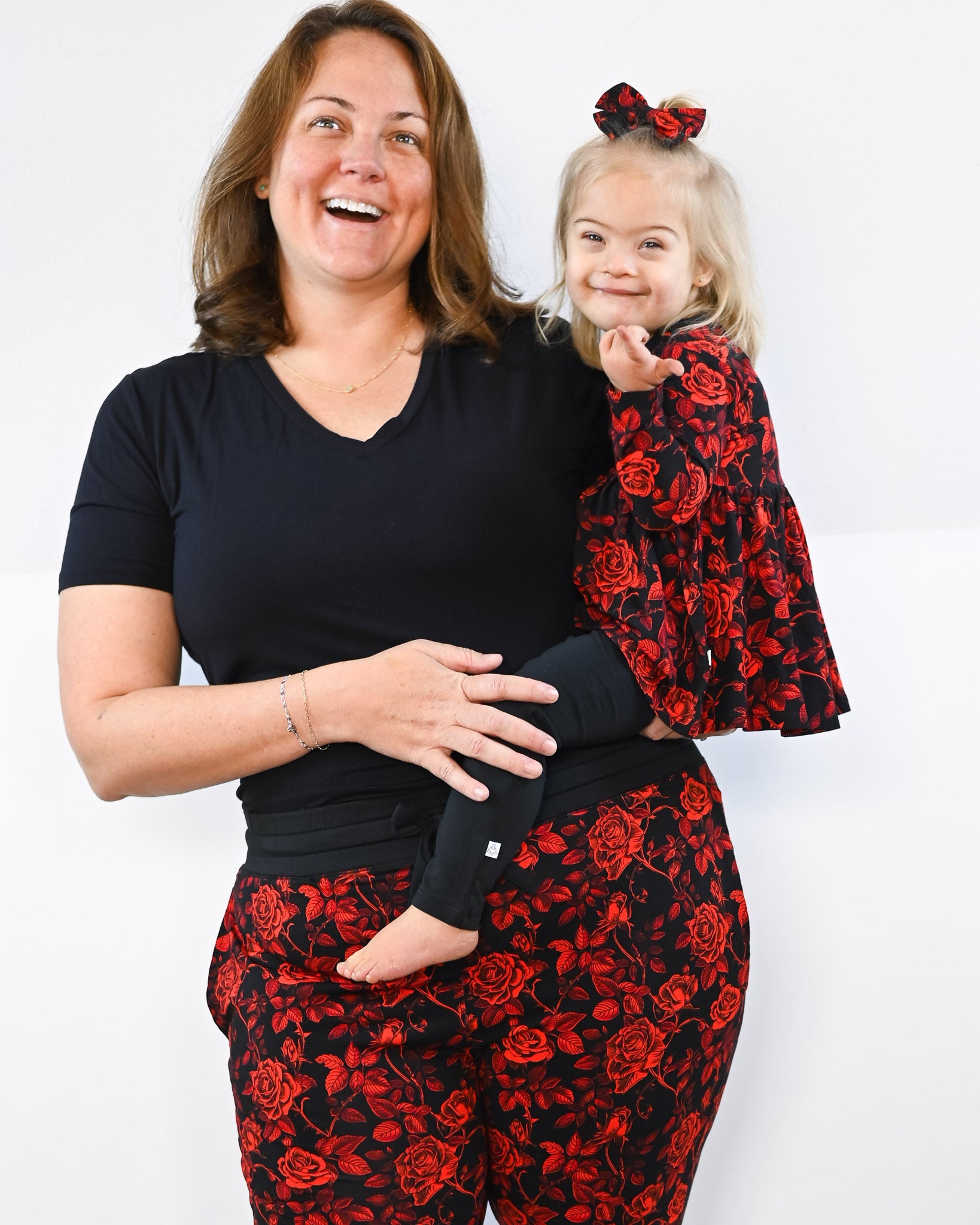 Midnight Roses | Bamboo Peplum & Leggings Set