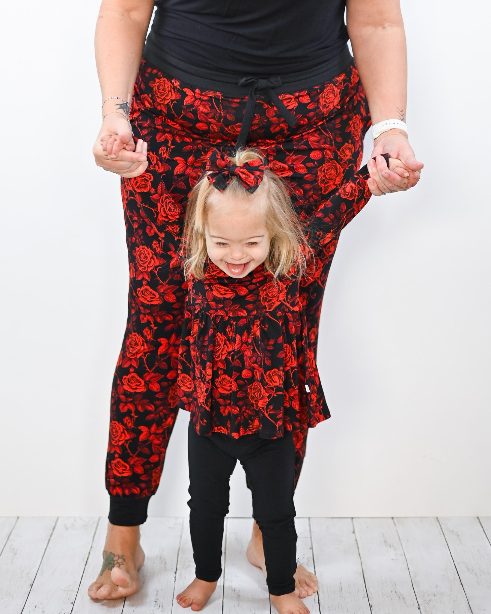 Midnight Roses | Bamboo Peplum & Leggings Set