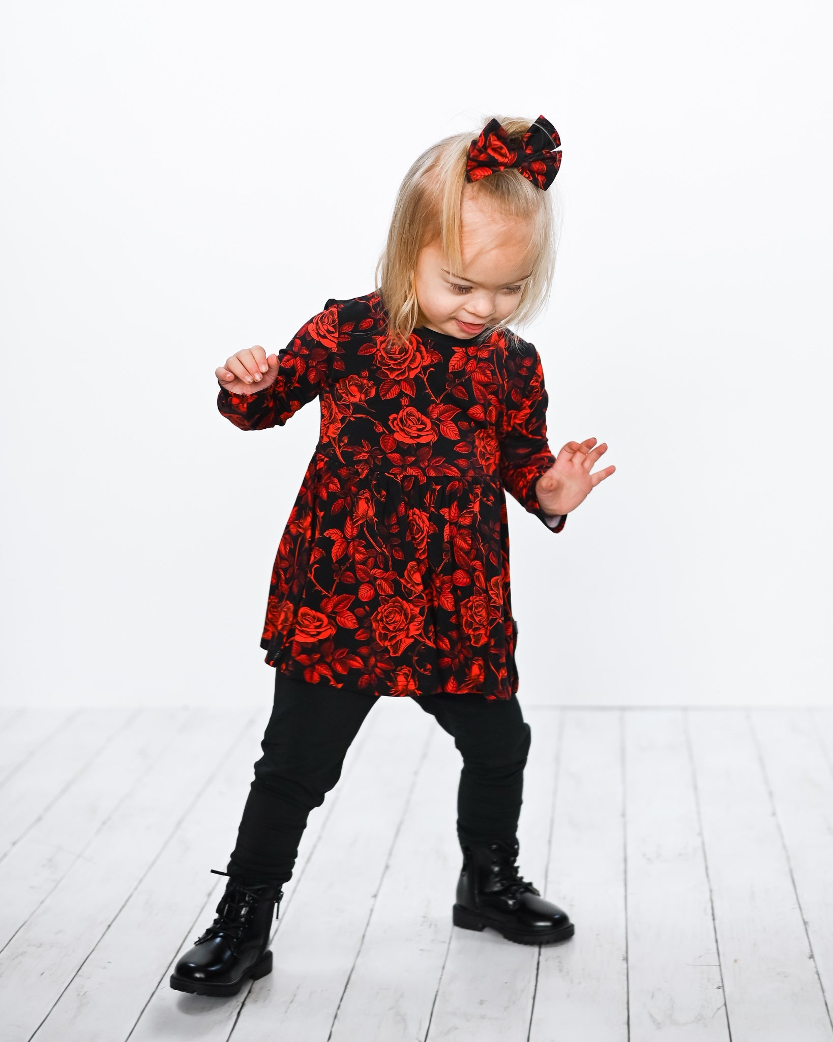 Midnight Roses | Bamboo Peplum & Leggings Set