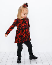 Midnight Roses | Bamboo Peplum & Leggings Set