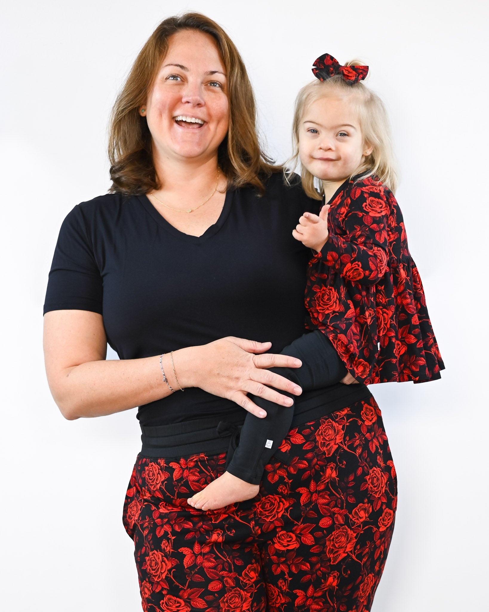 Midnight Roses | Bamboo Peplum & Leggings Set