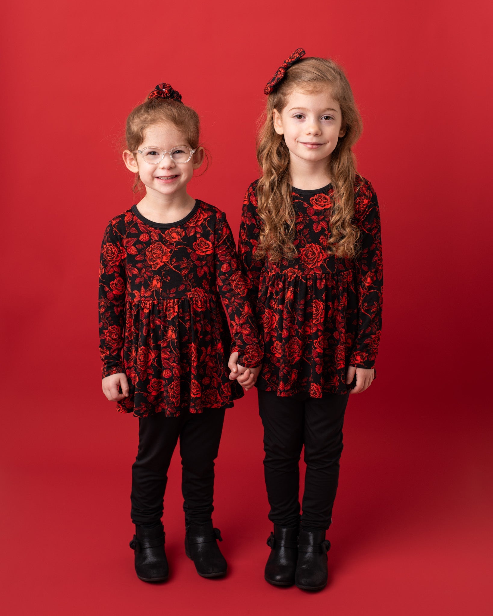 Midnight Roses | Bamboo Peplum & Leggings Set