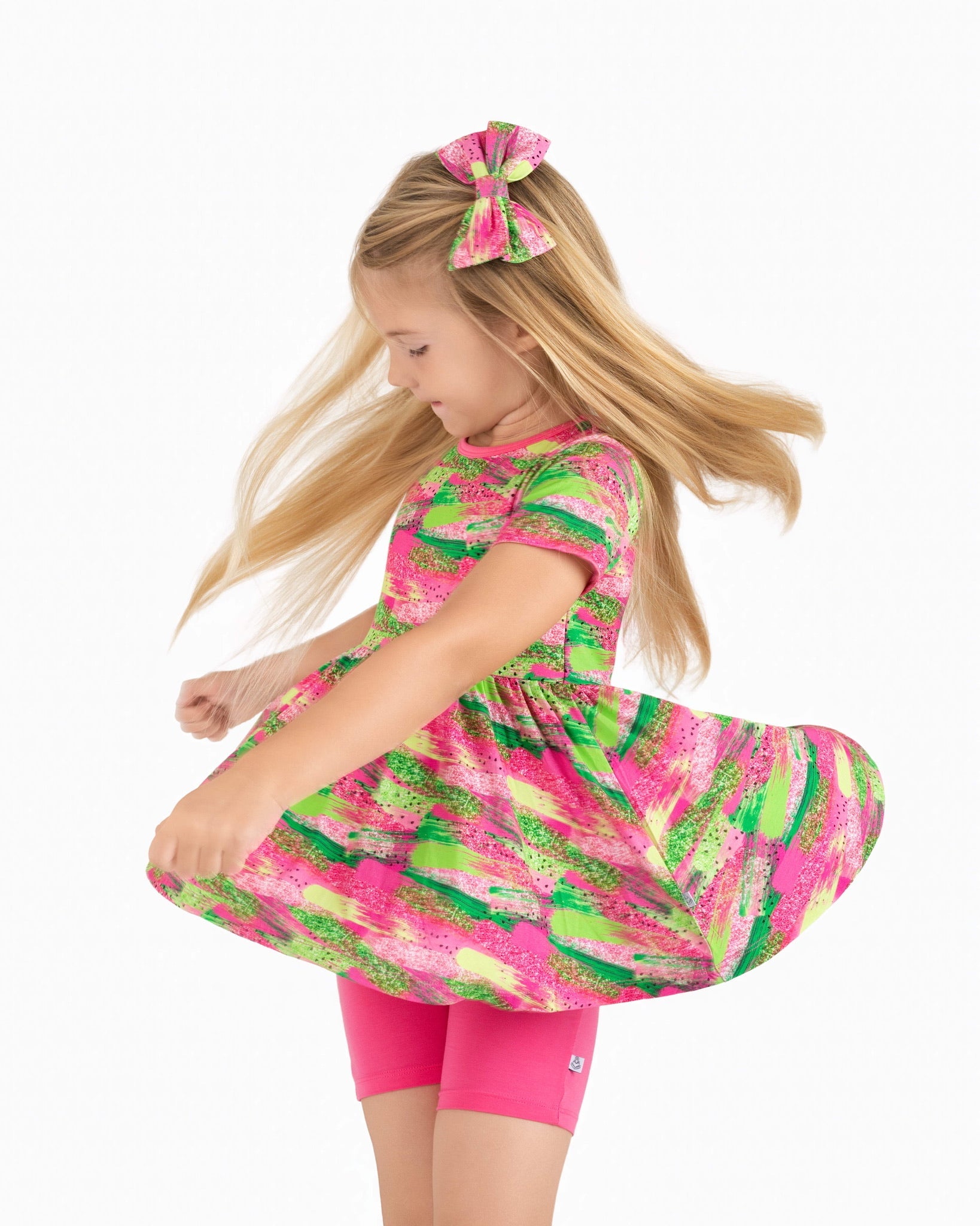 Watermelon Glitter | Bamboo Big Clip On Bow