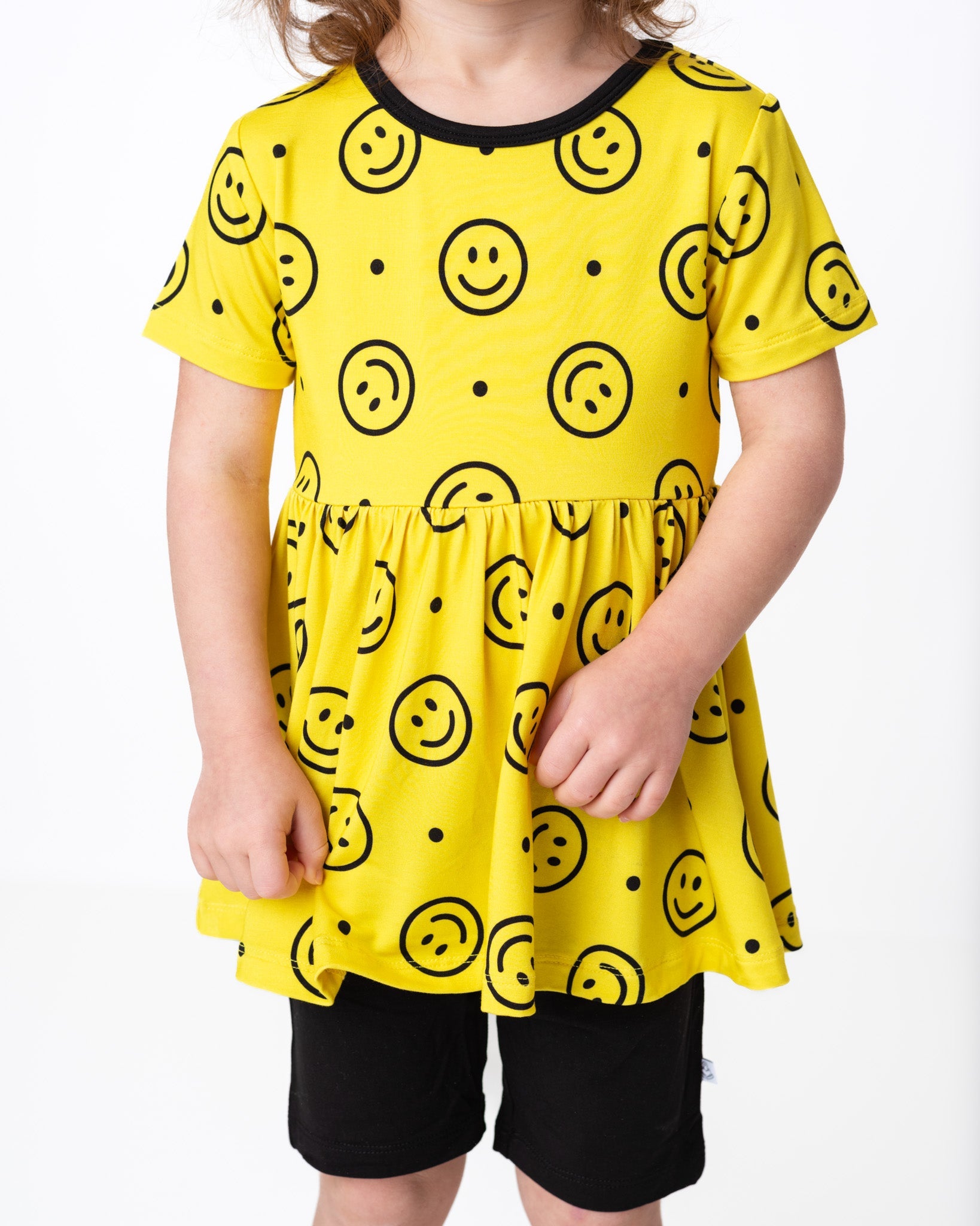 Happy Smiles | Bamboo Toddler & Girls Peplum Top & Shorts Set