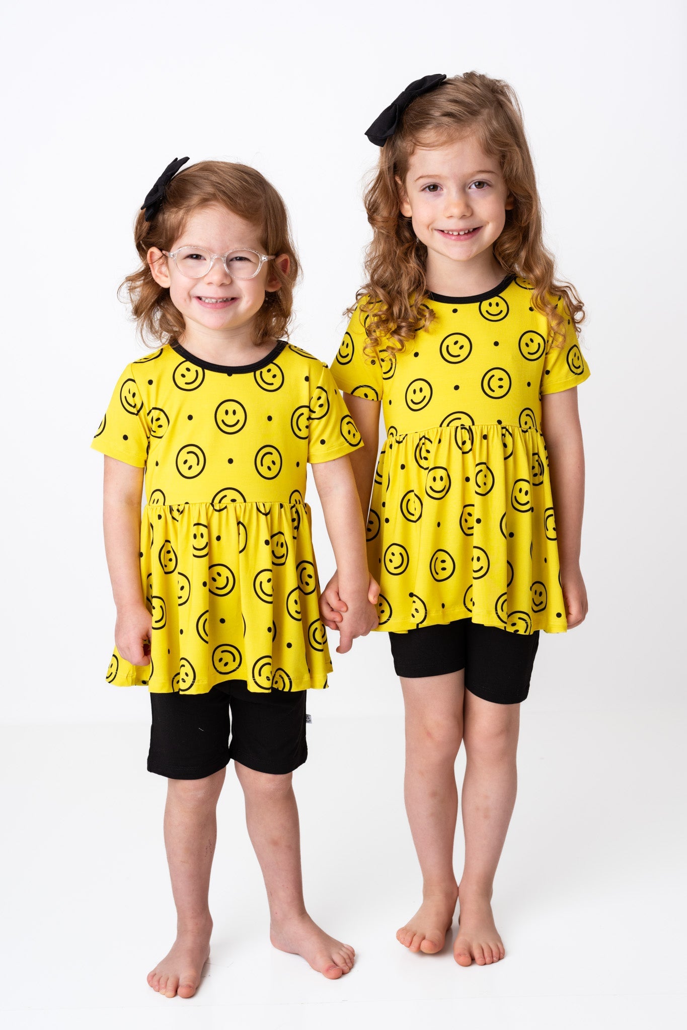 Happy Smiles | Bamboo Toddler & Girls Peplum Top & Shorts Set