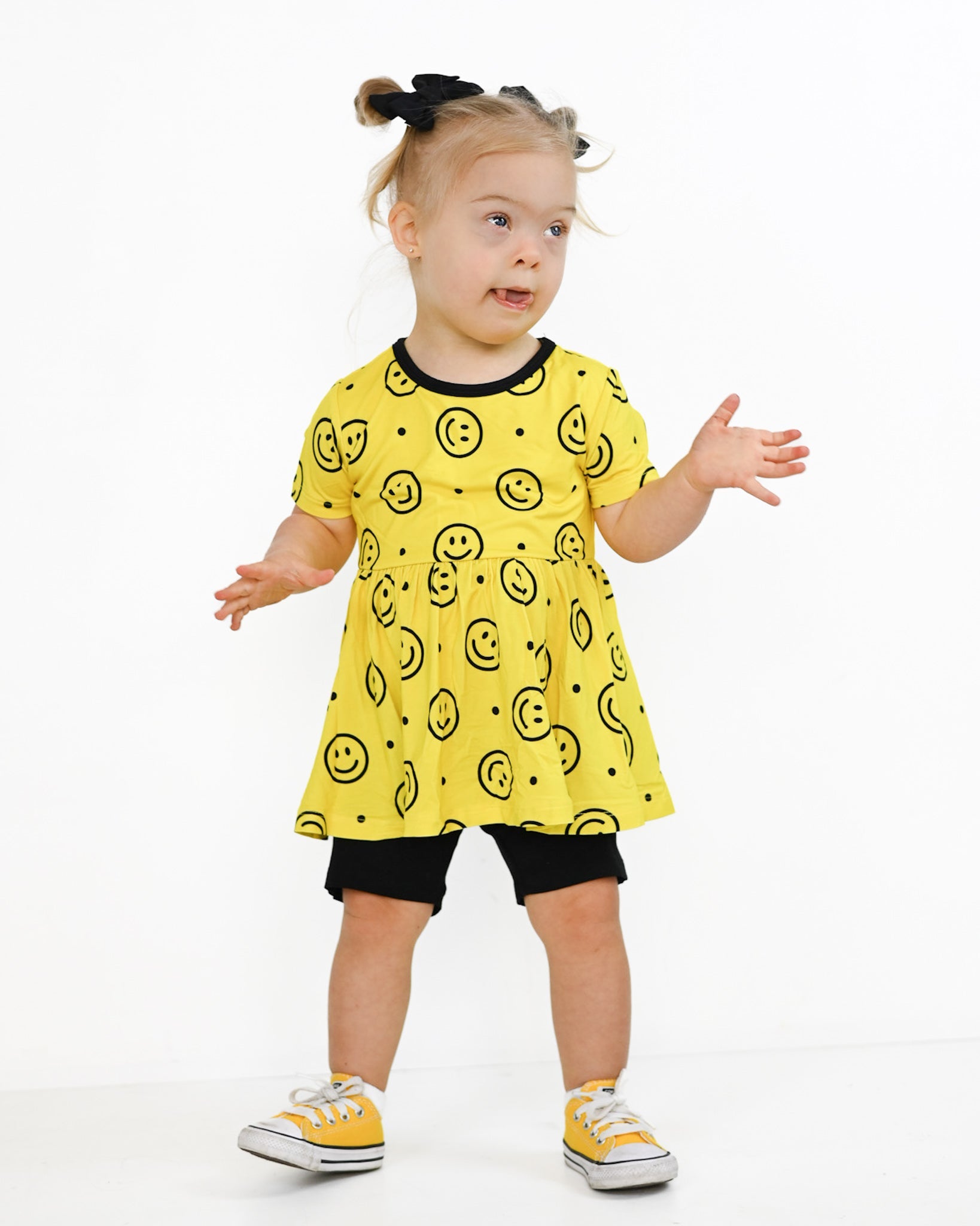 Happy Smiles | Bamboo Toddler & Girls Peplum Top & Shorts Set