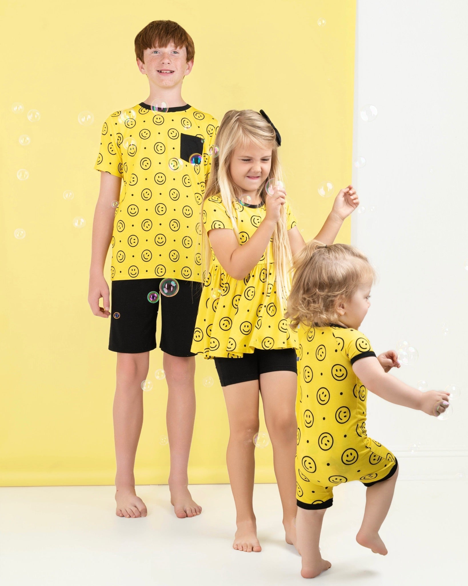Happy Smiles | Bamboo Toddler & Kids Pocket Tee & Shorts Set