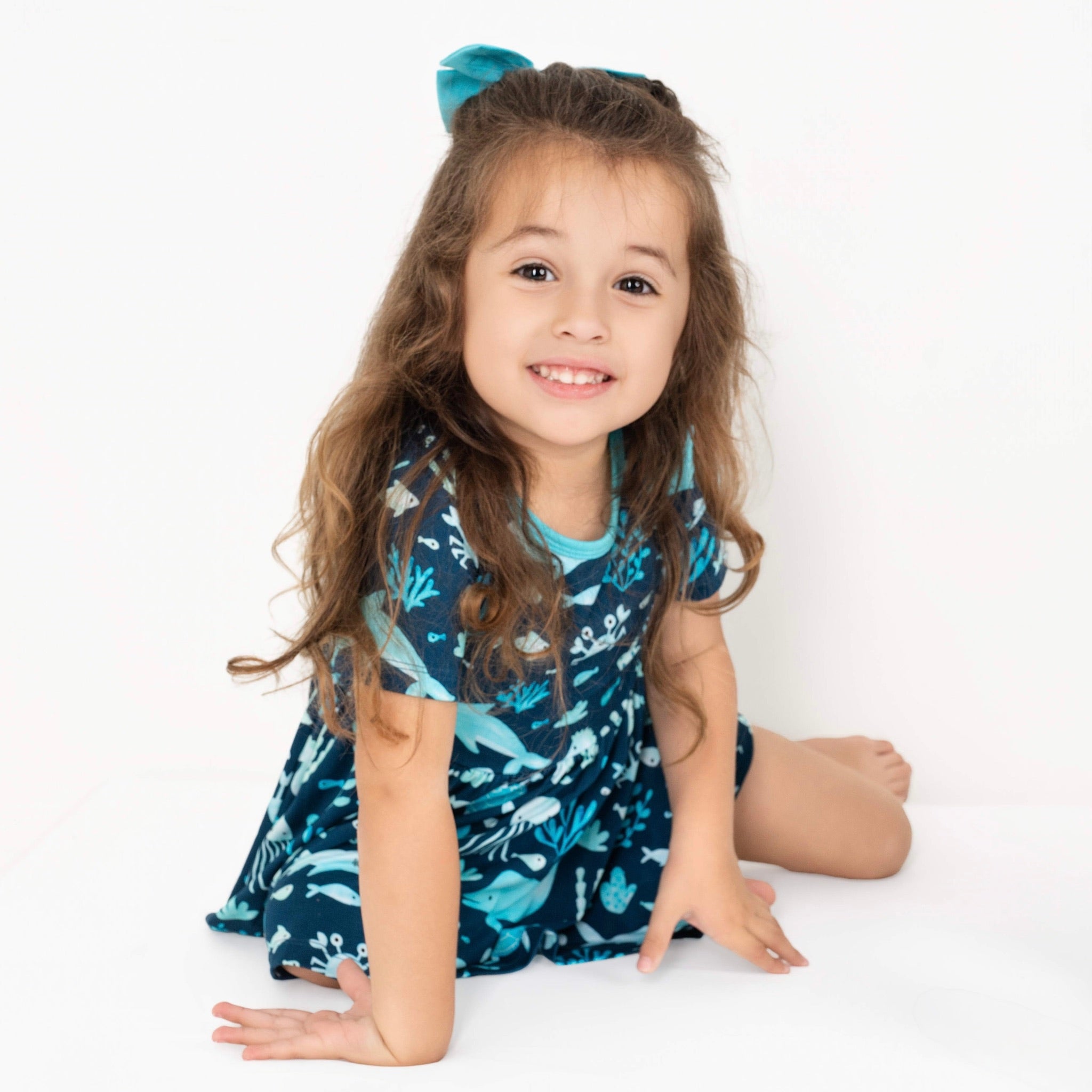 Ocean Pals | Bamboo Toddler & Girls Peplum Top & Shorts Set