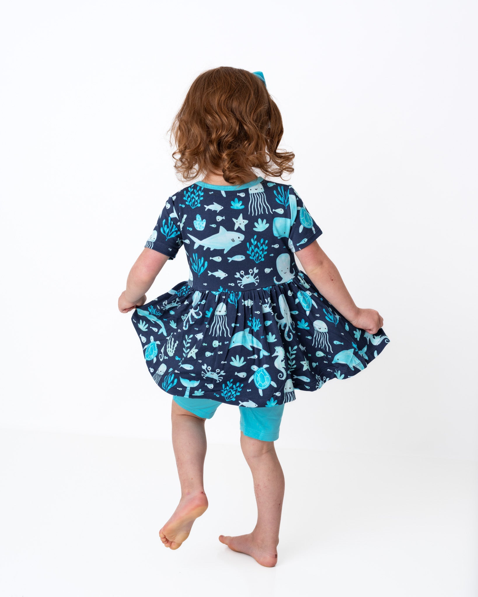 Ocean Pals | Bamboo Toddler & Girls Peplum Top & Shorts Set