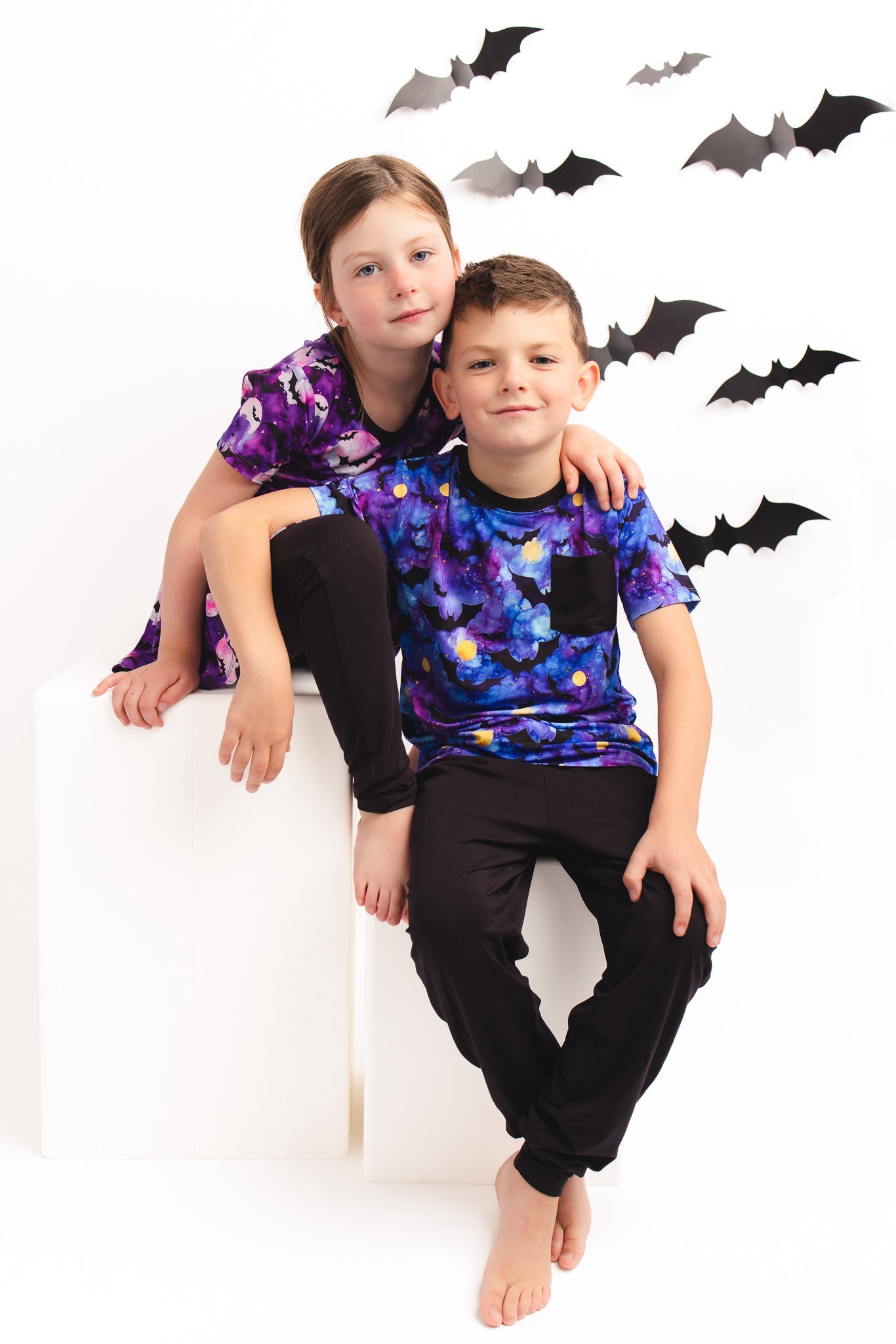Halloween | Midnight Bats | Bamboo Toddler & Kids Pocket Tee & Jogger Pants Set