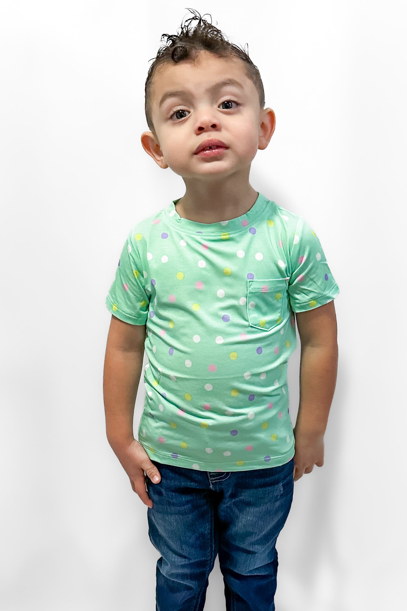 Pastel Dots | Bamboo Toddler & Kids Pocket T-shirt
