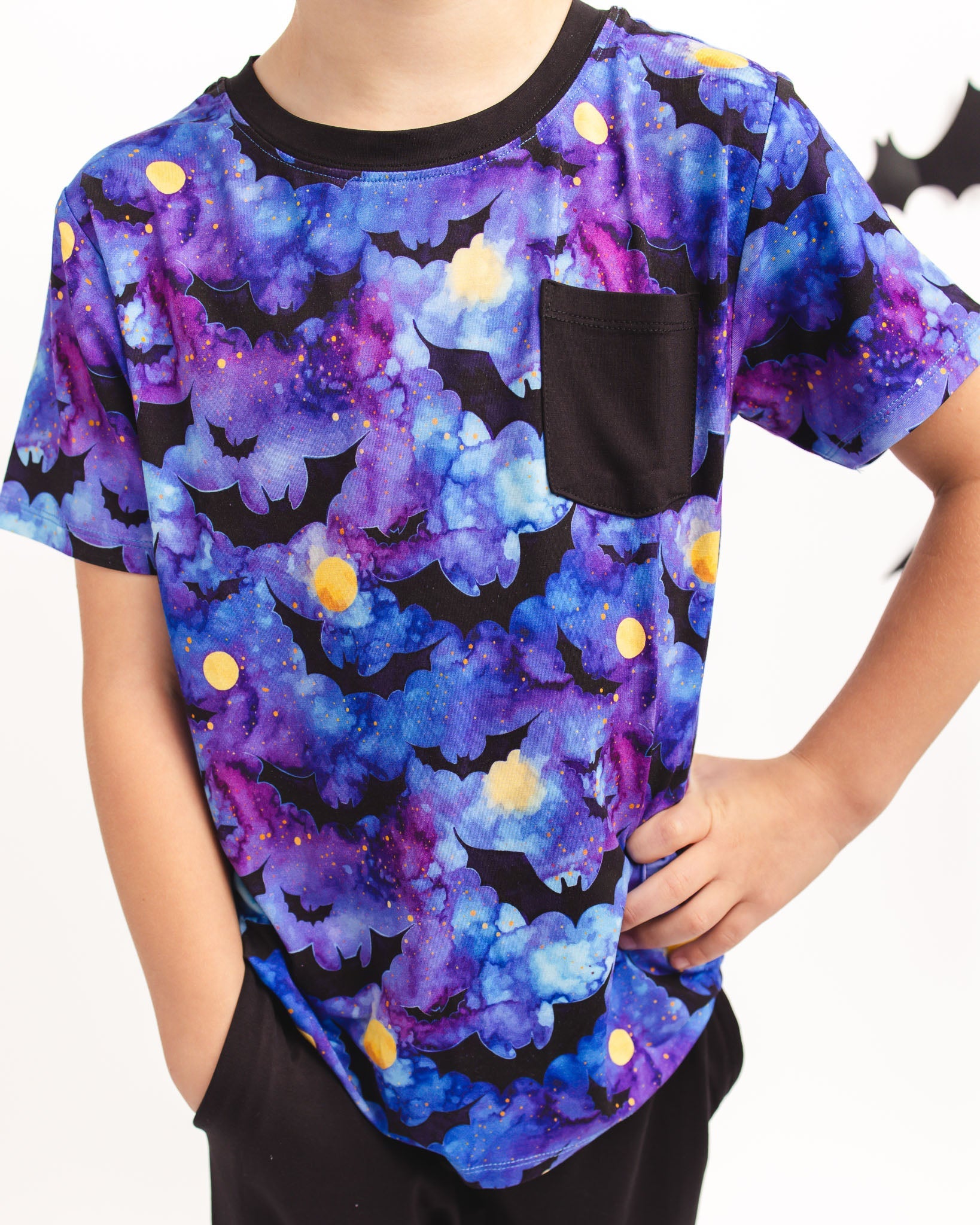 Halloween | Midnight Bats | Bamboo Toddler & Kids Pocket Tee & Jogger Pants Set