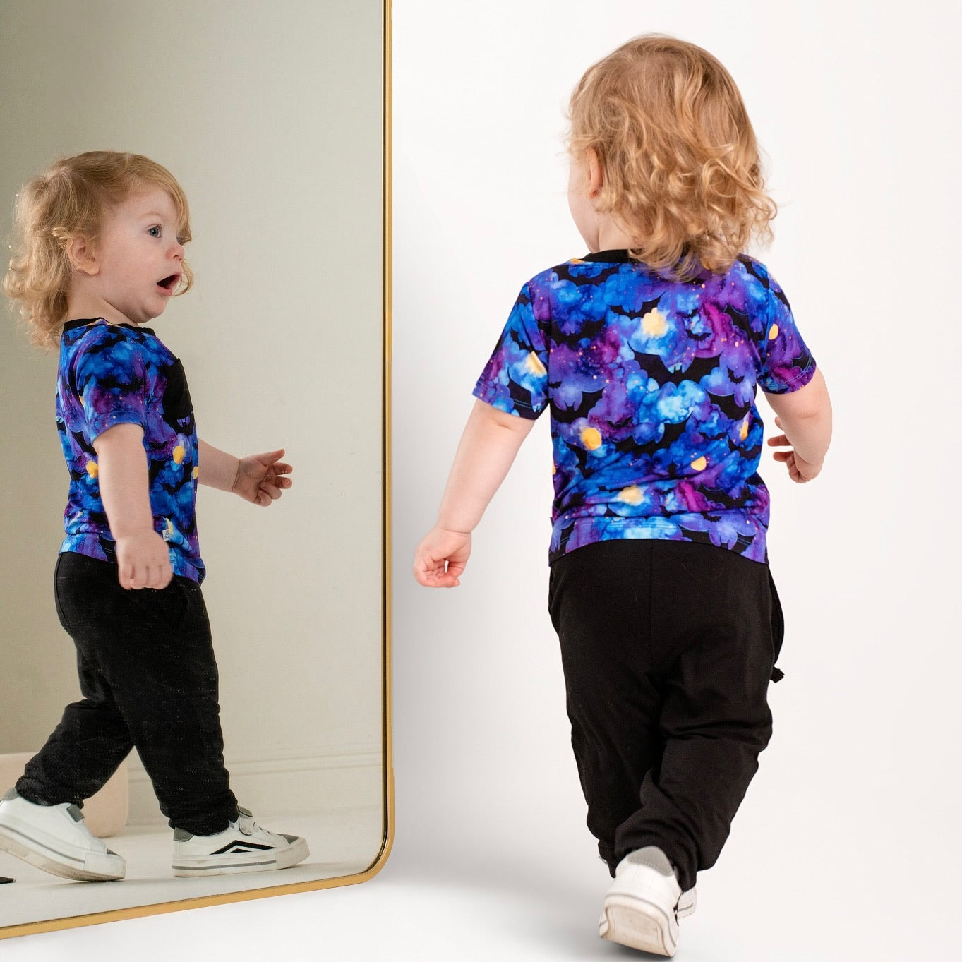 Halloween | Midnight Bats | Bamboo Toddler & Kids Pocket Tee & Jogger Pants Set