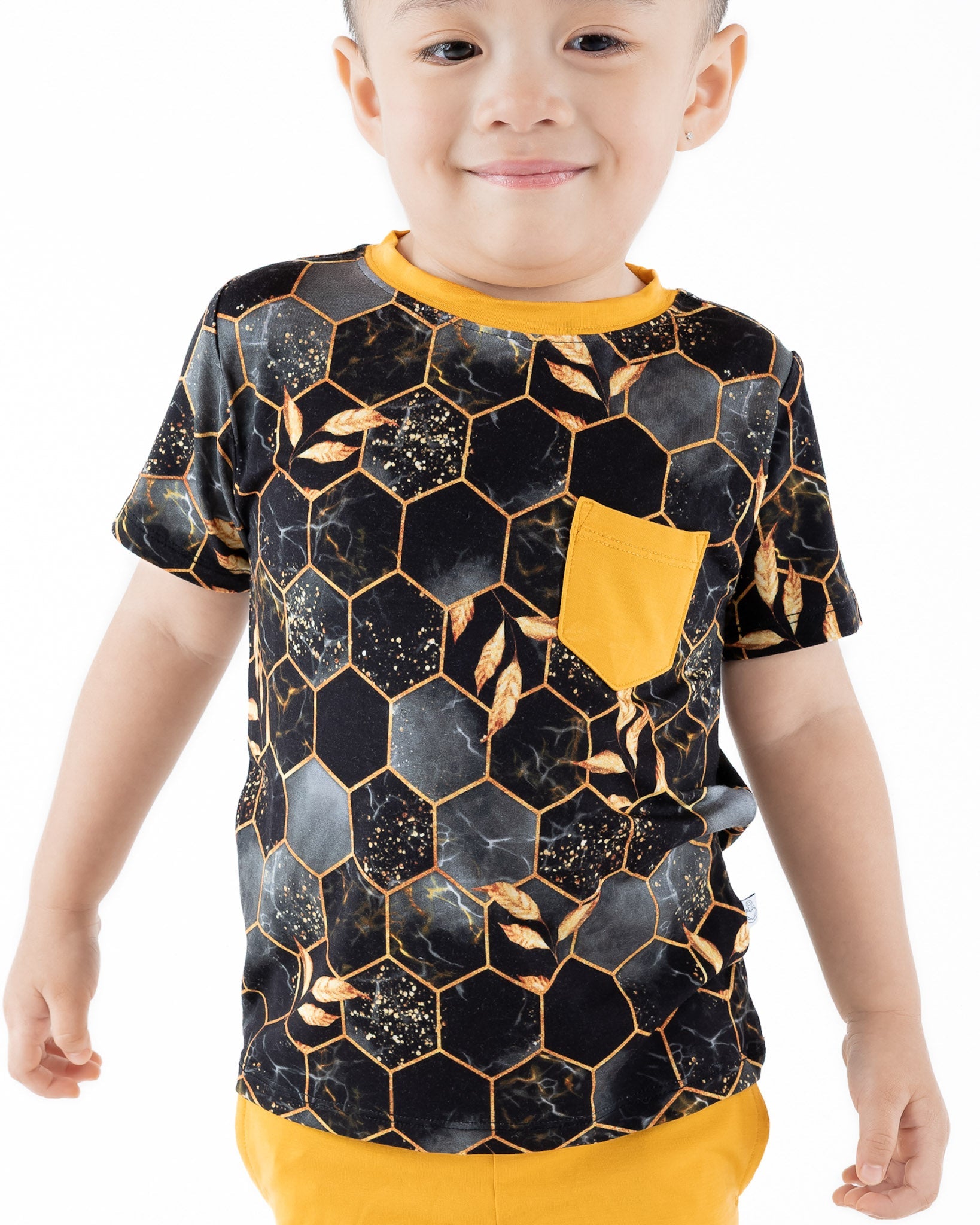Midnight Honey | Bamboo Toddler & Kids Pocket Tee & Shorts Set
