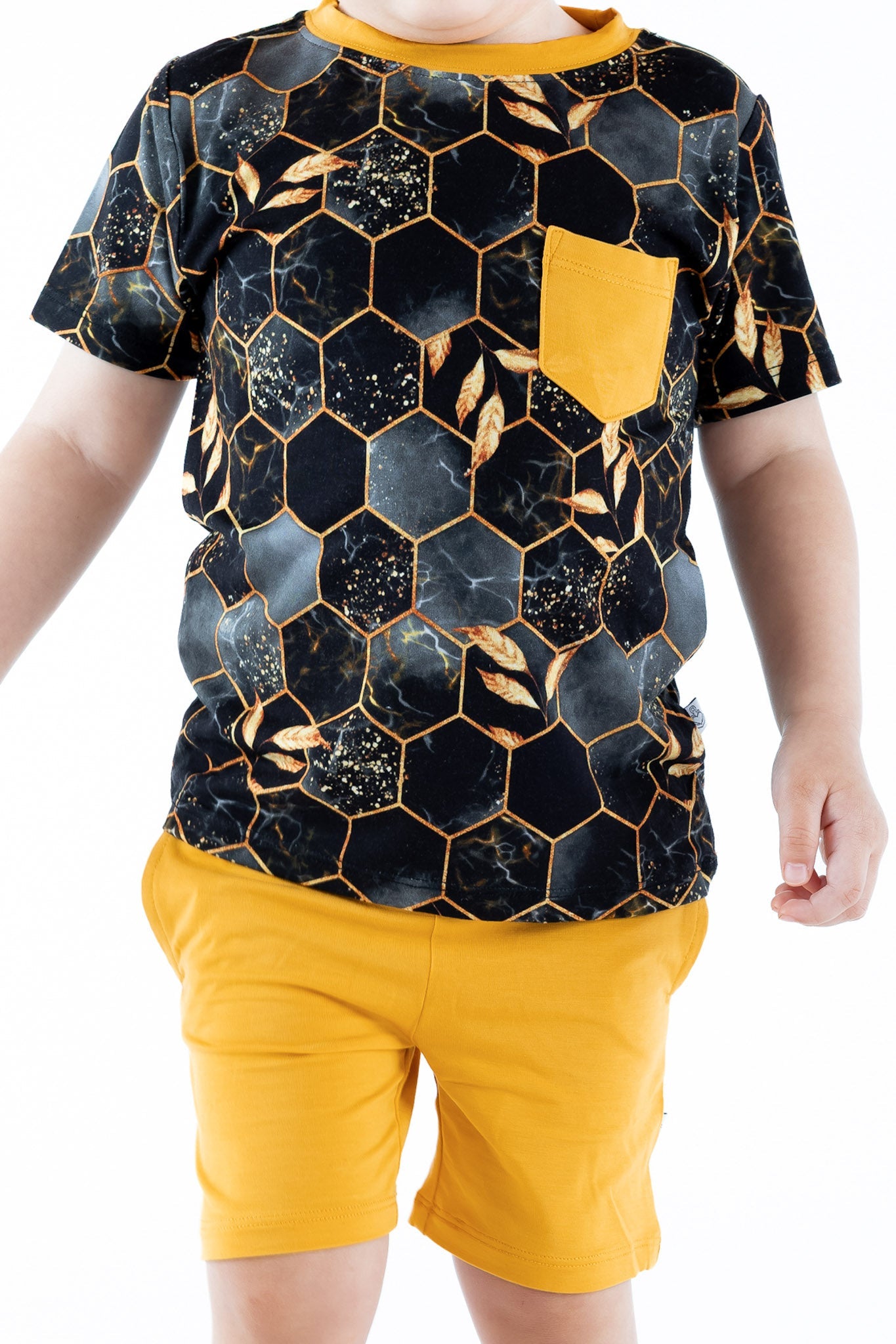 Midnight Honey | Bamboo Toddler & Kids Pocket Tee & Shorts Set