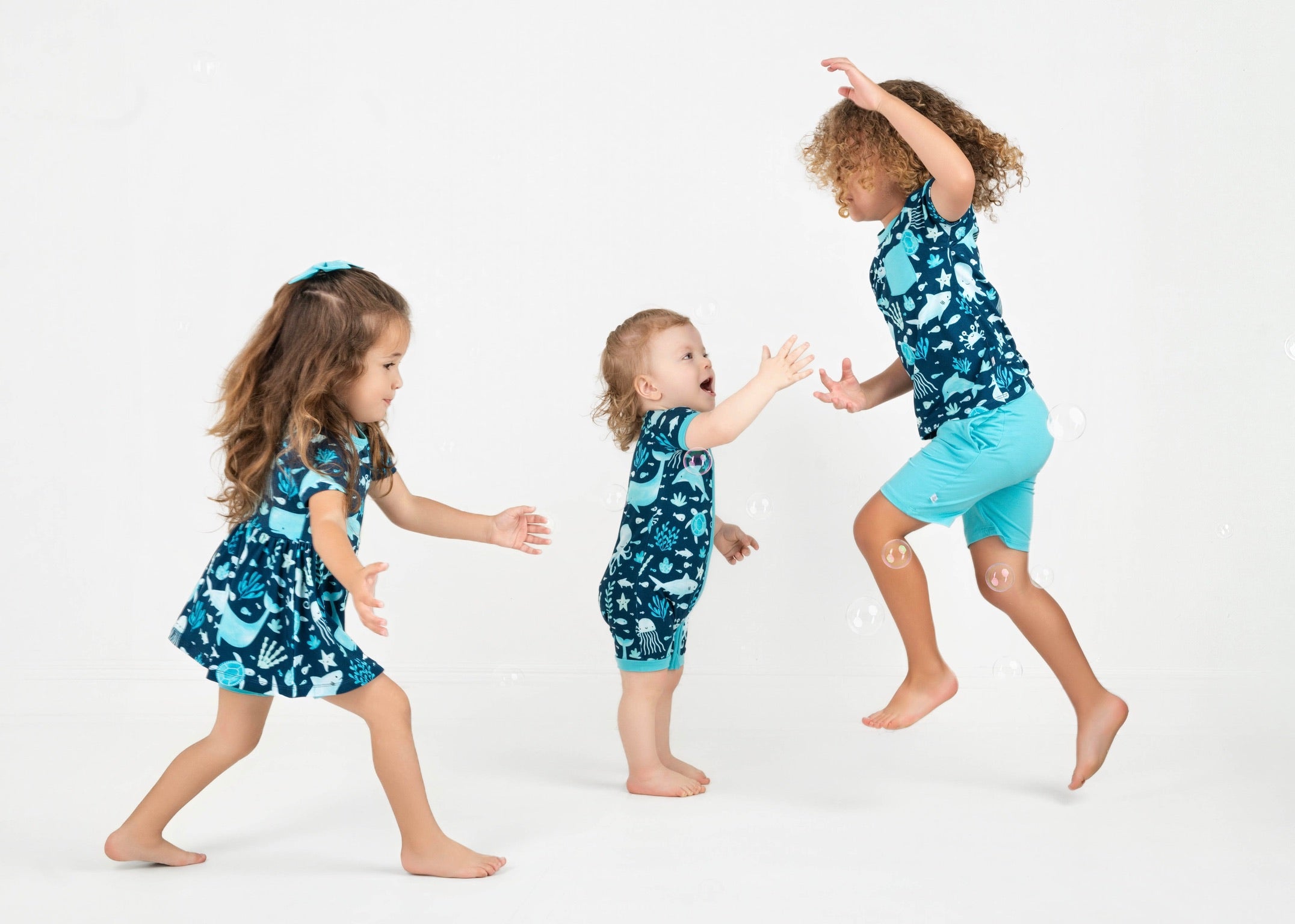 Ocean Pals | Bamboo Toddler & Girls Peplum Top & Shorts Set
