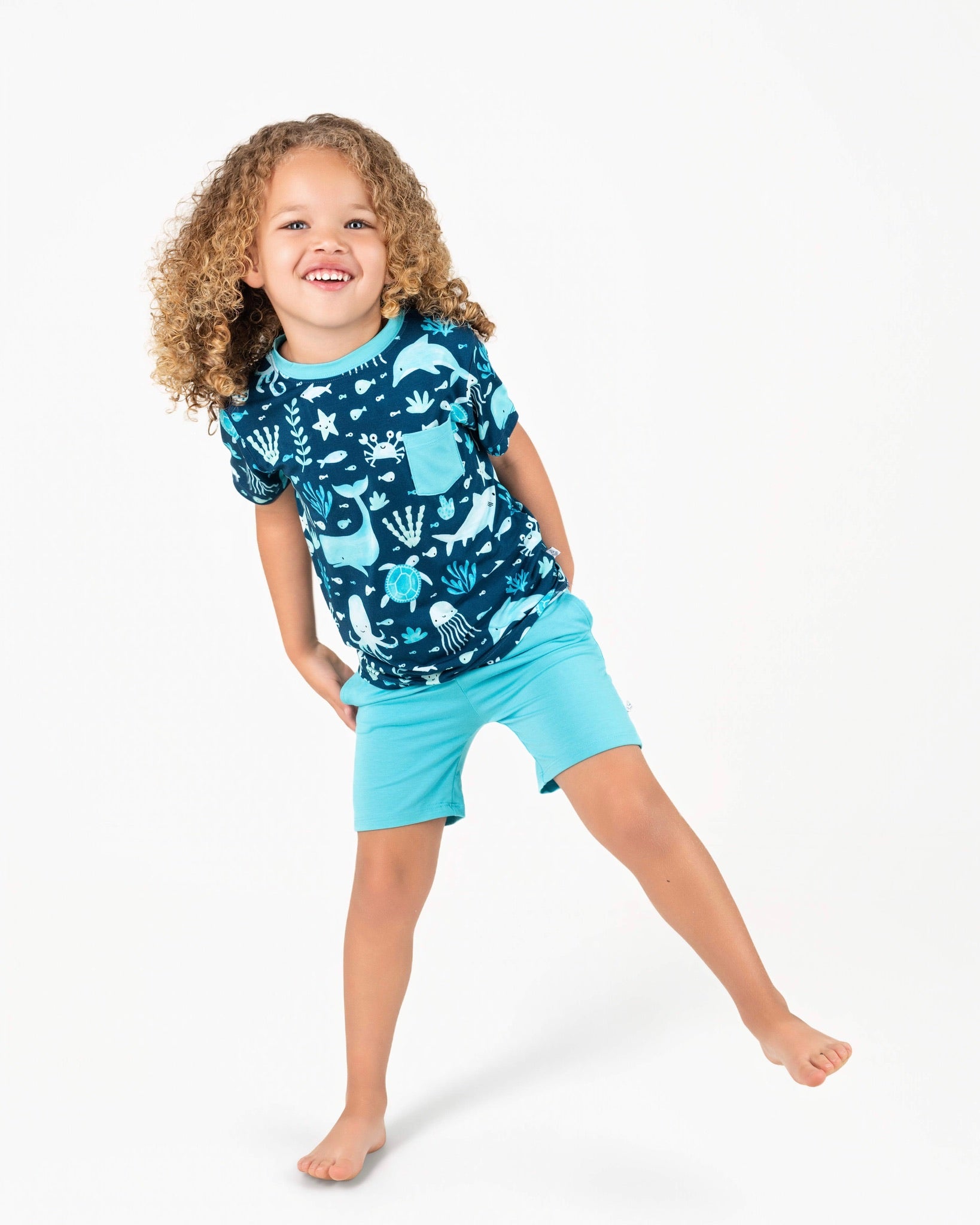 Ocean Pals | Bamboo Toddler & Kids Pocket Tee & Shorts Set