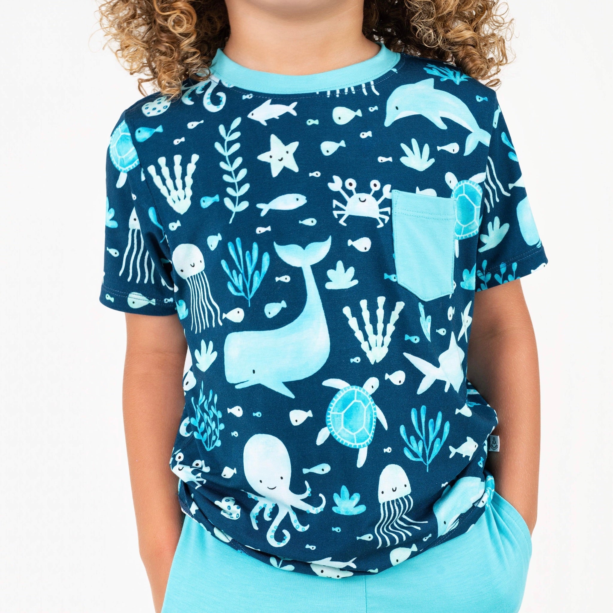 Ocean Pals | Bamboo Toddler & Kids Pocket Tee & Shorts Set
