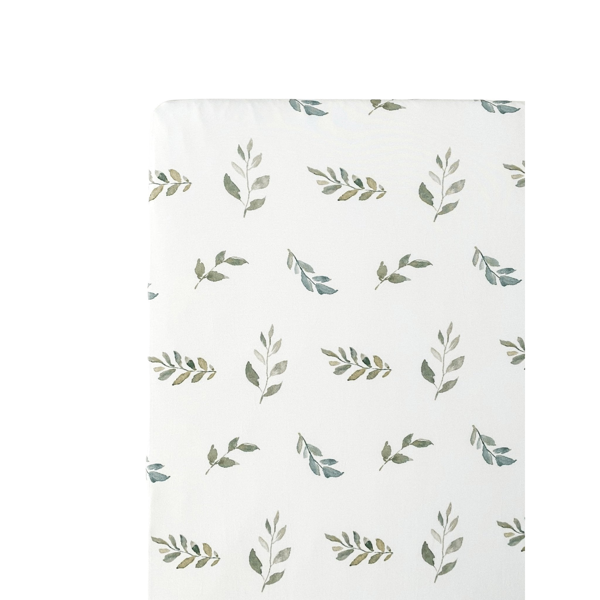 Bamboo Fitted Crib Sheet - Green Leaves