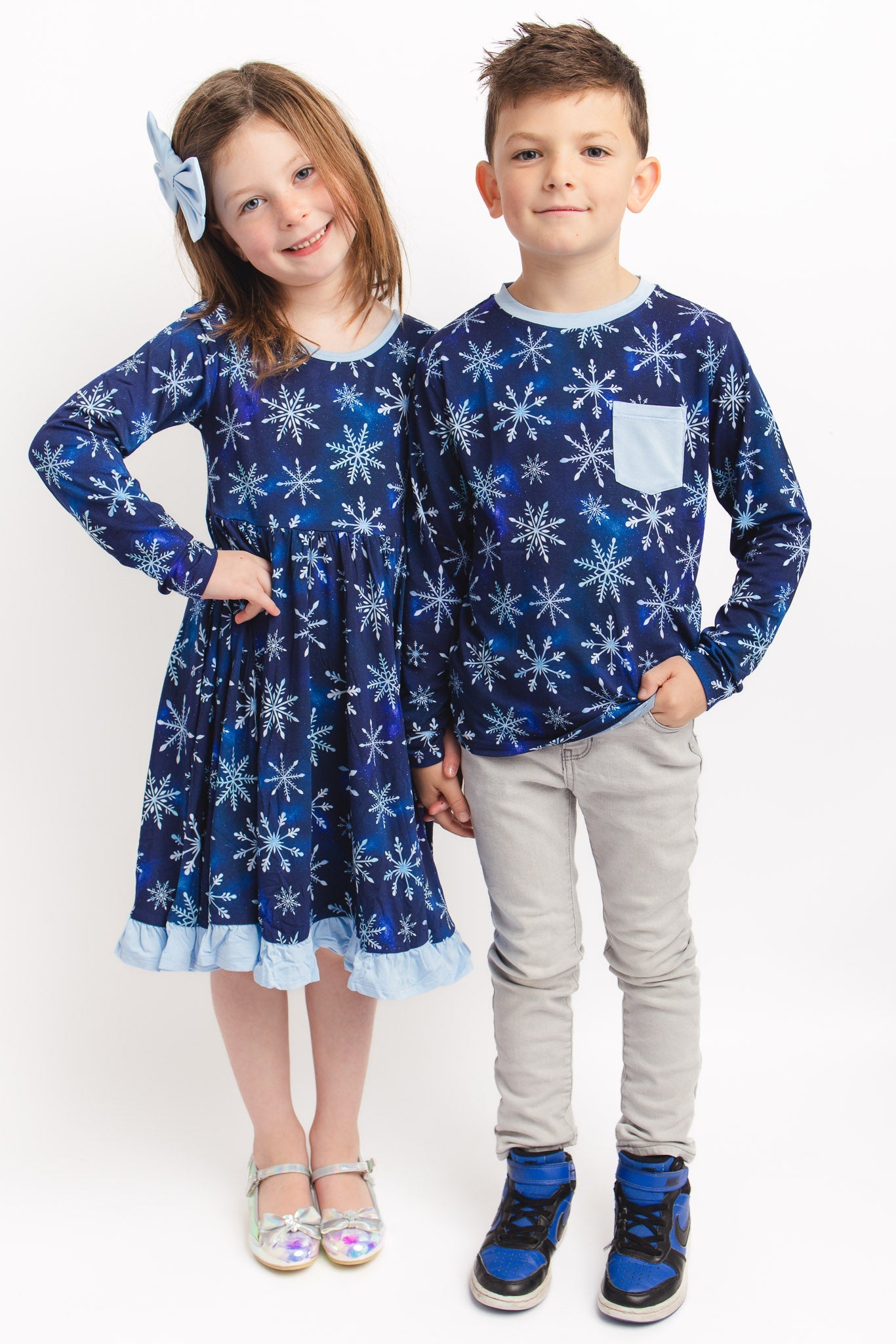 Icy Snowflakes | Bamboo Ruffle Twirl Dress