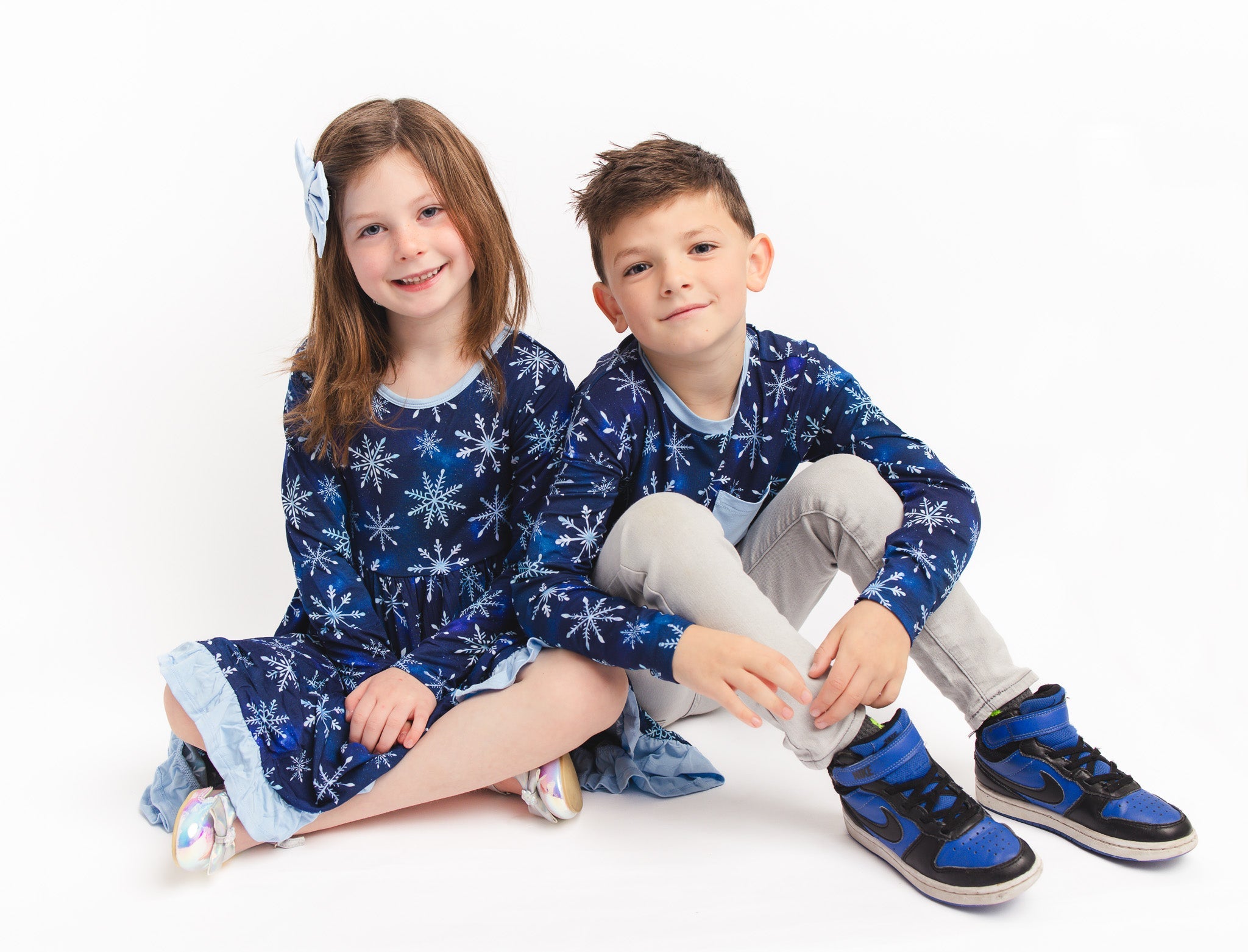 Icy Snowflakes | Bamboo Ruffle Twirl Dress