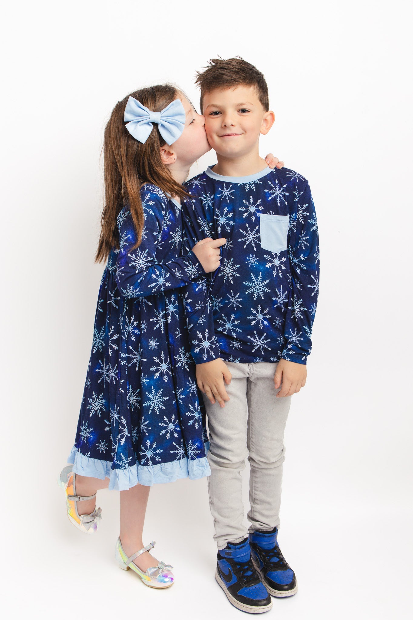 Icy Snowflakes | Bamboo Ruffle Twirl Dress