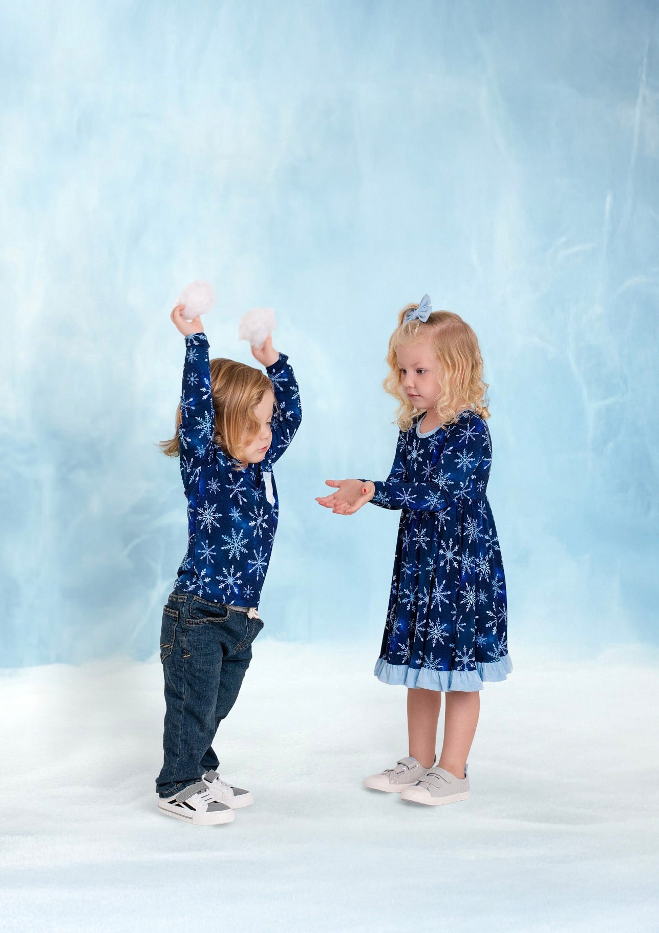 Icy Snowflakes | Bamboo Ruffle Twirl Dress