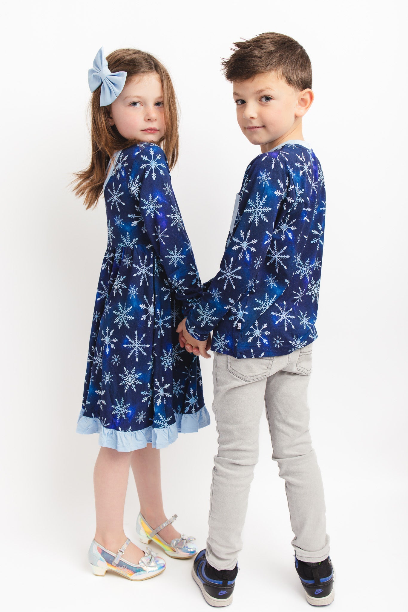 Icy Snowflakes | Bamboo Ruffle Twirl Dress